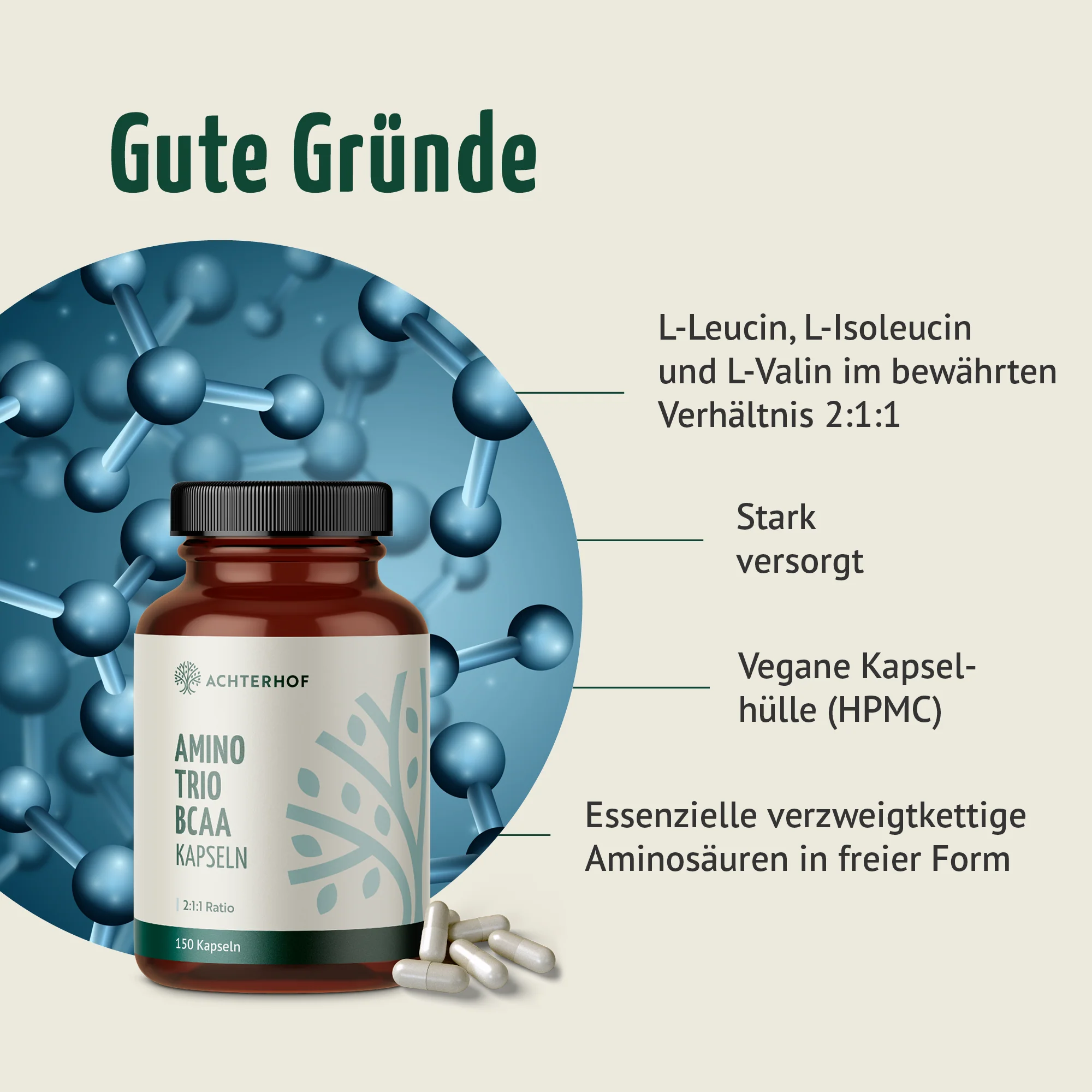 Amino Trio BCAA Kapseln (150 Kapseln) - Image 2