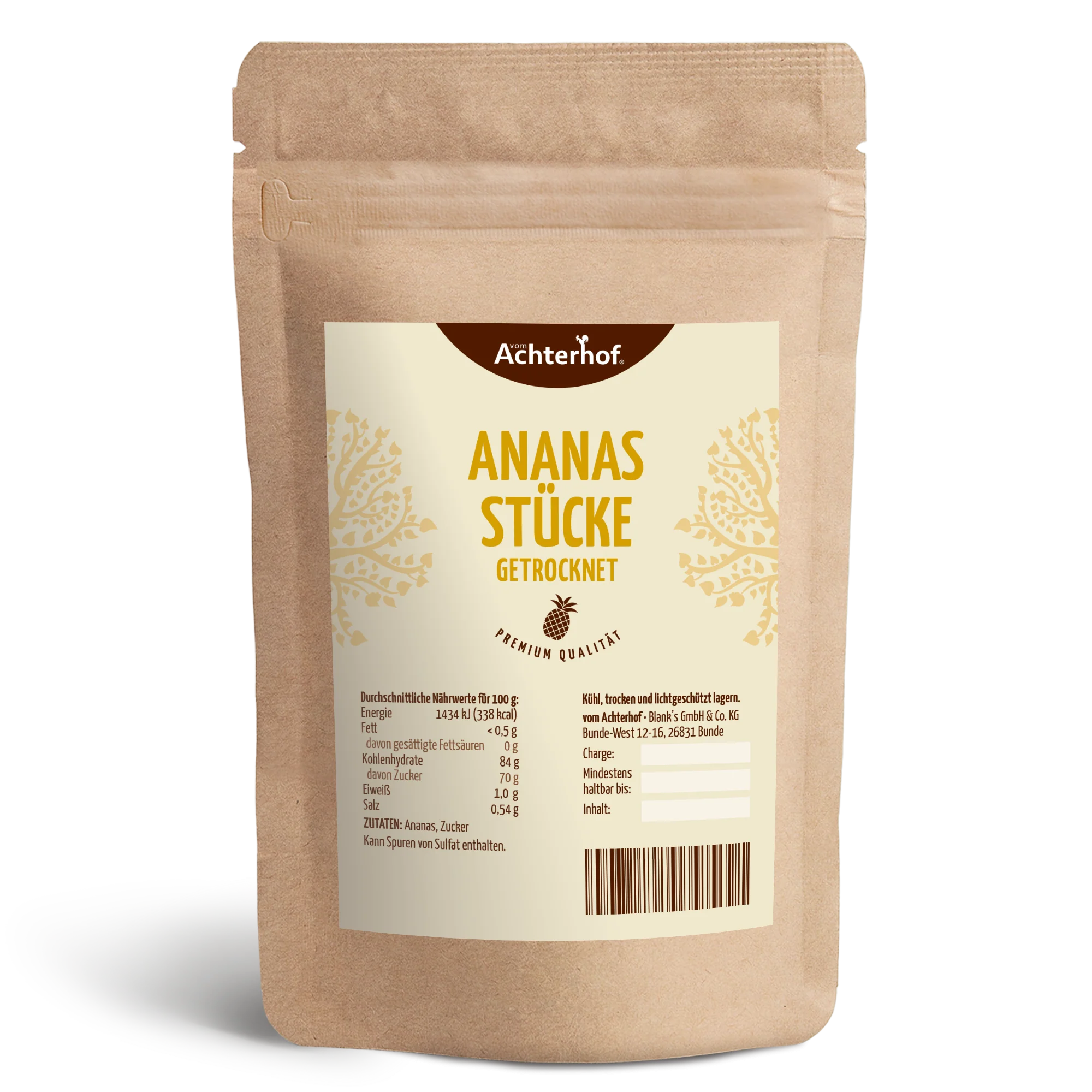 Ananasstücke getrocknet & gezuckert (500g)