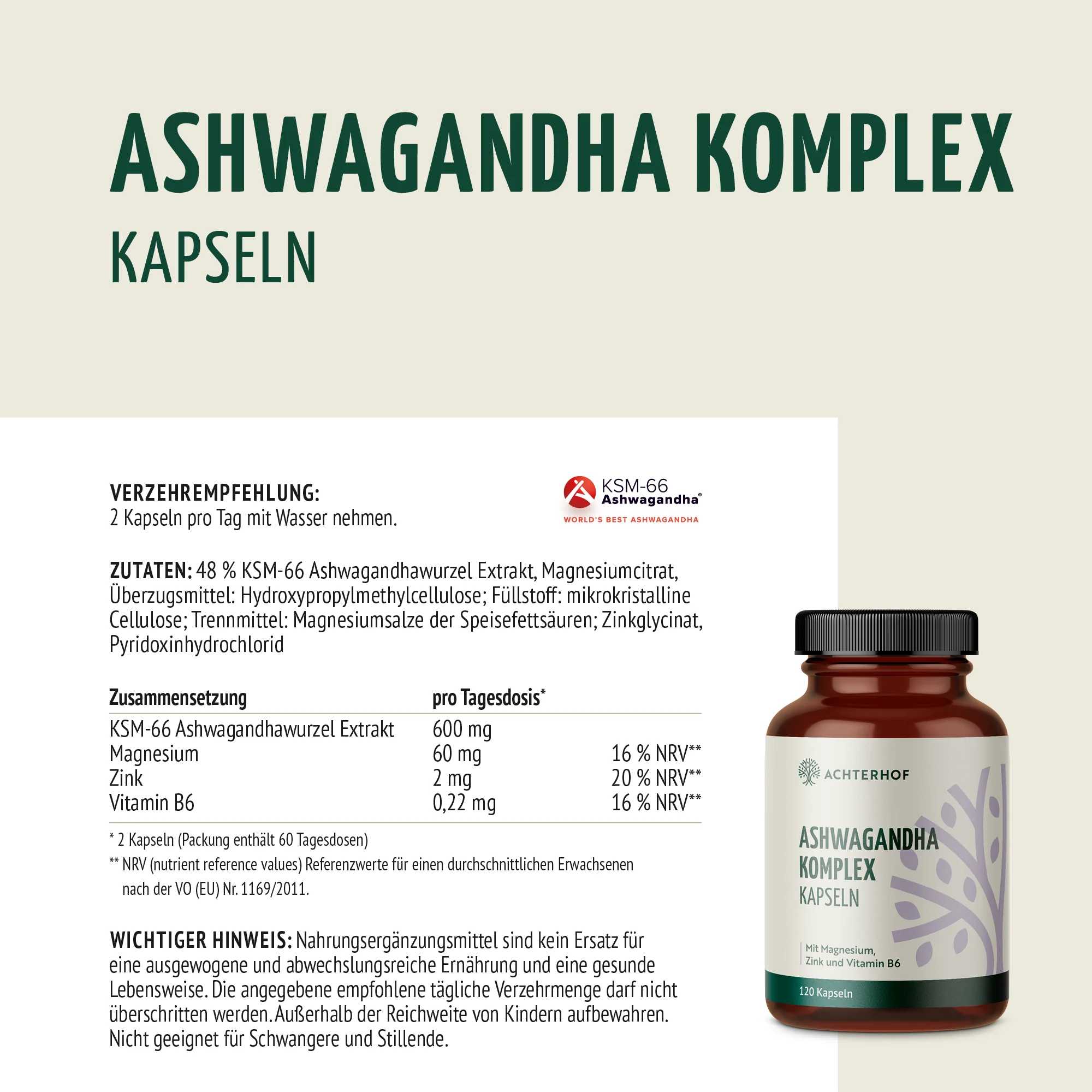 Ashwagandha Komplex (120 Kapseln) - Image 6