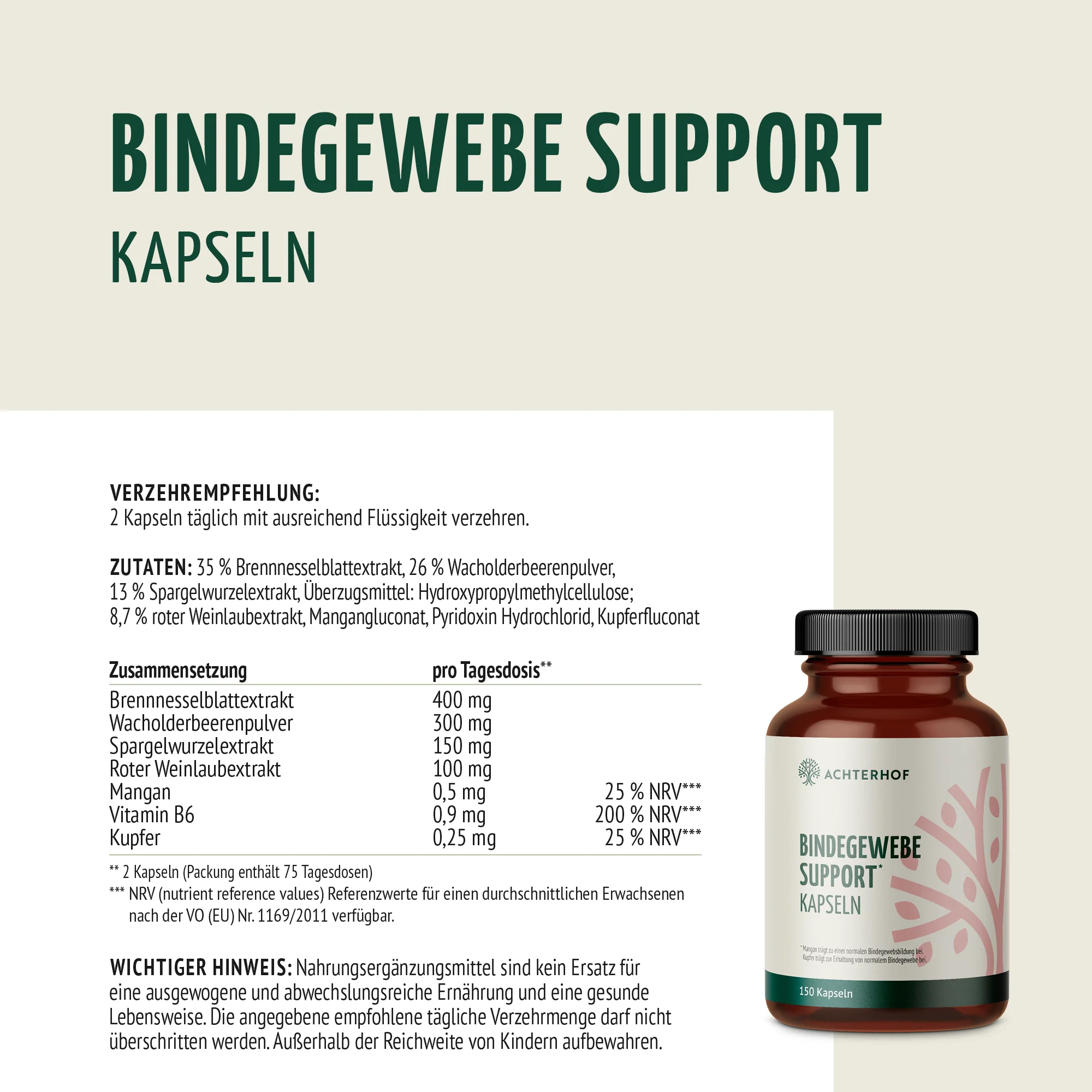 Bindegewebe Support Kapseln (150 Kapseln) - Image 6