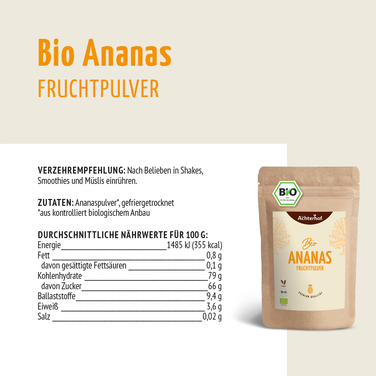 Bio Ananas Fruchtpulver (250g) - Image 9