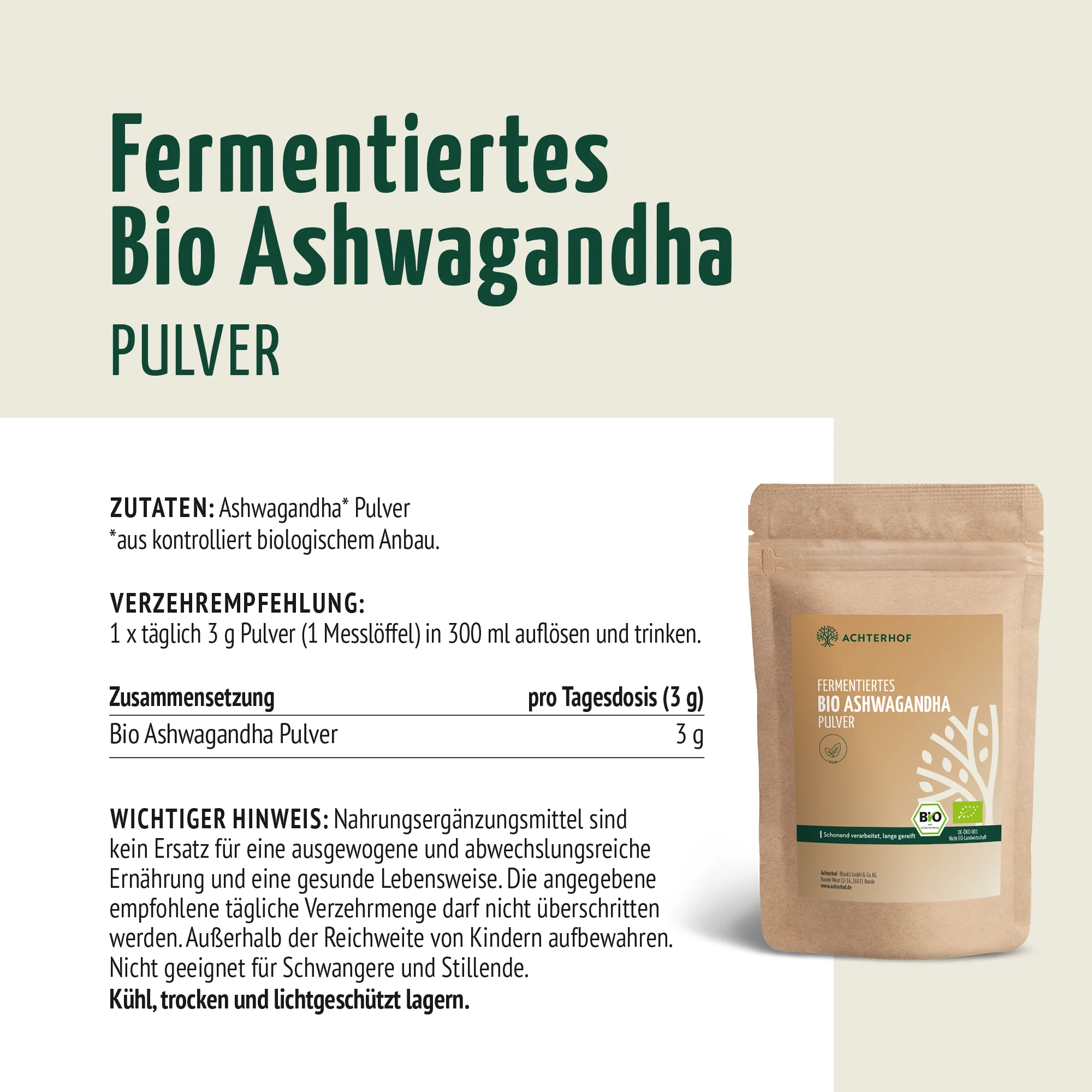Bio Ashwagandha fermentiert (250g) - Image 7