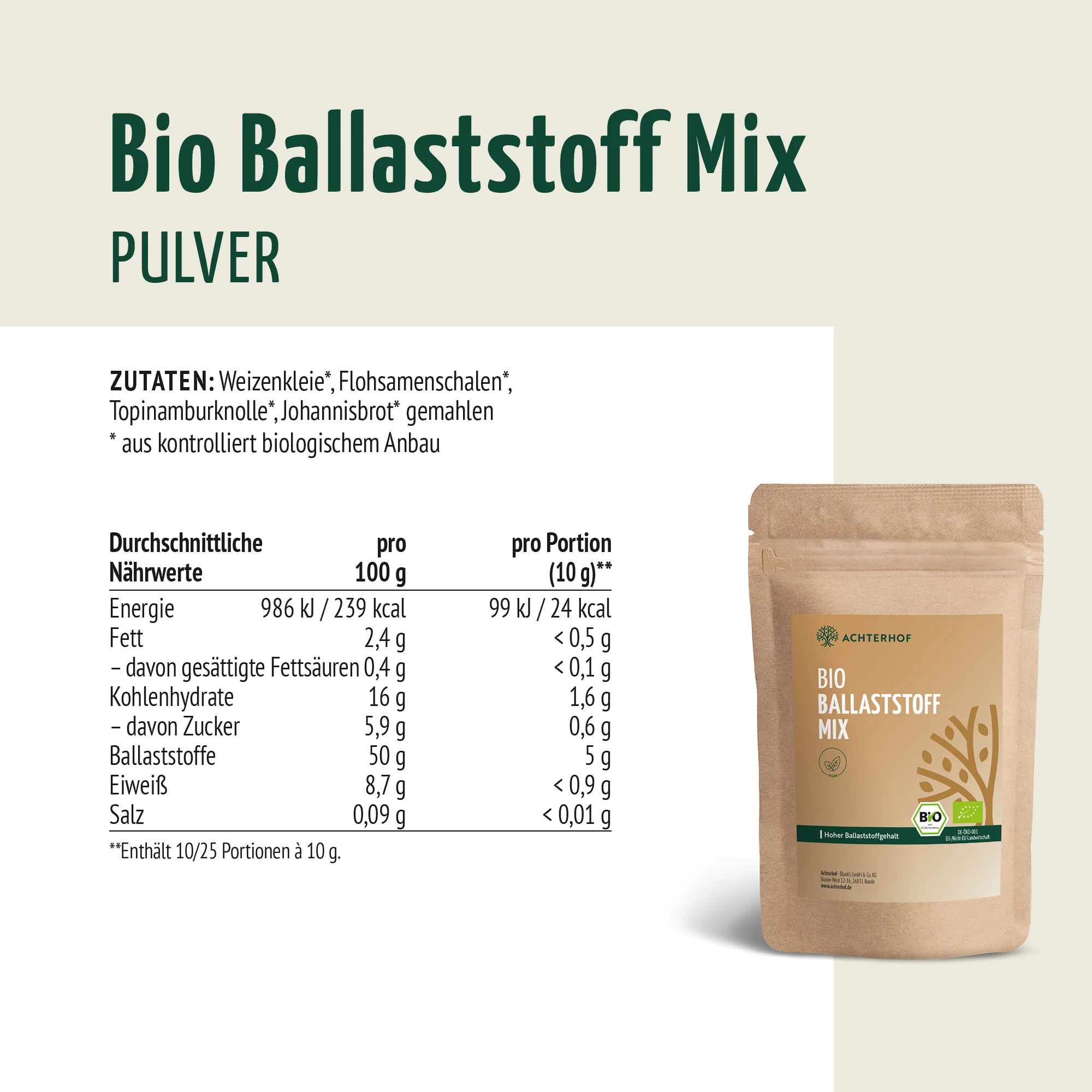 Bio Ballaststoff Mix (100g) - Image 6