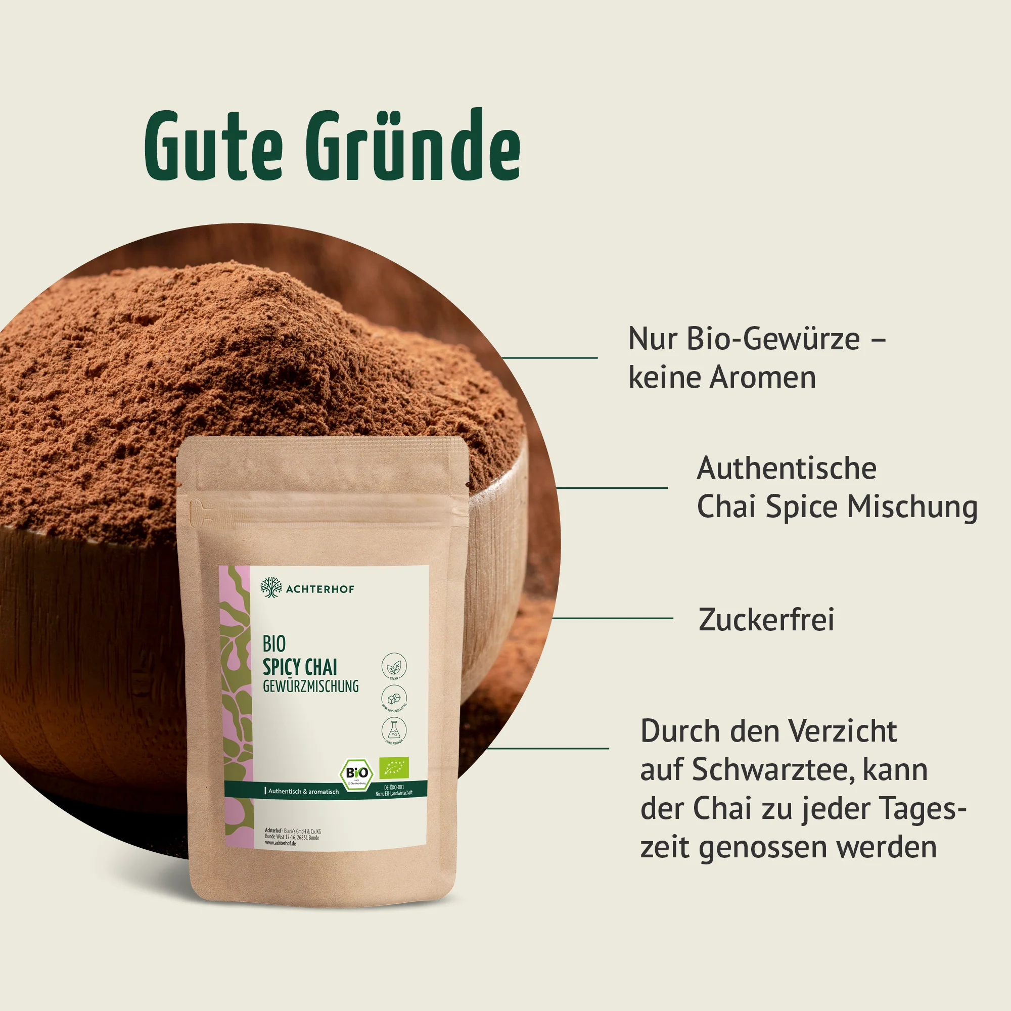 Bio Spicy Chai Gewürzmischung – zuckerfrei (100g) - Image 4