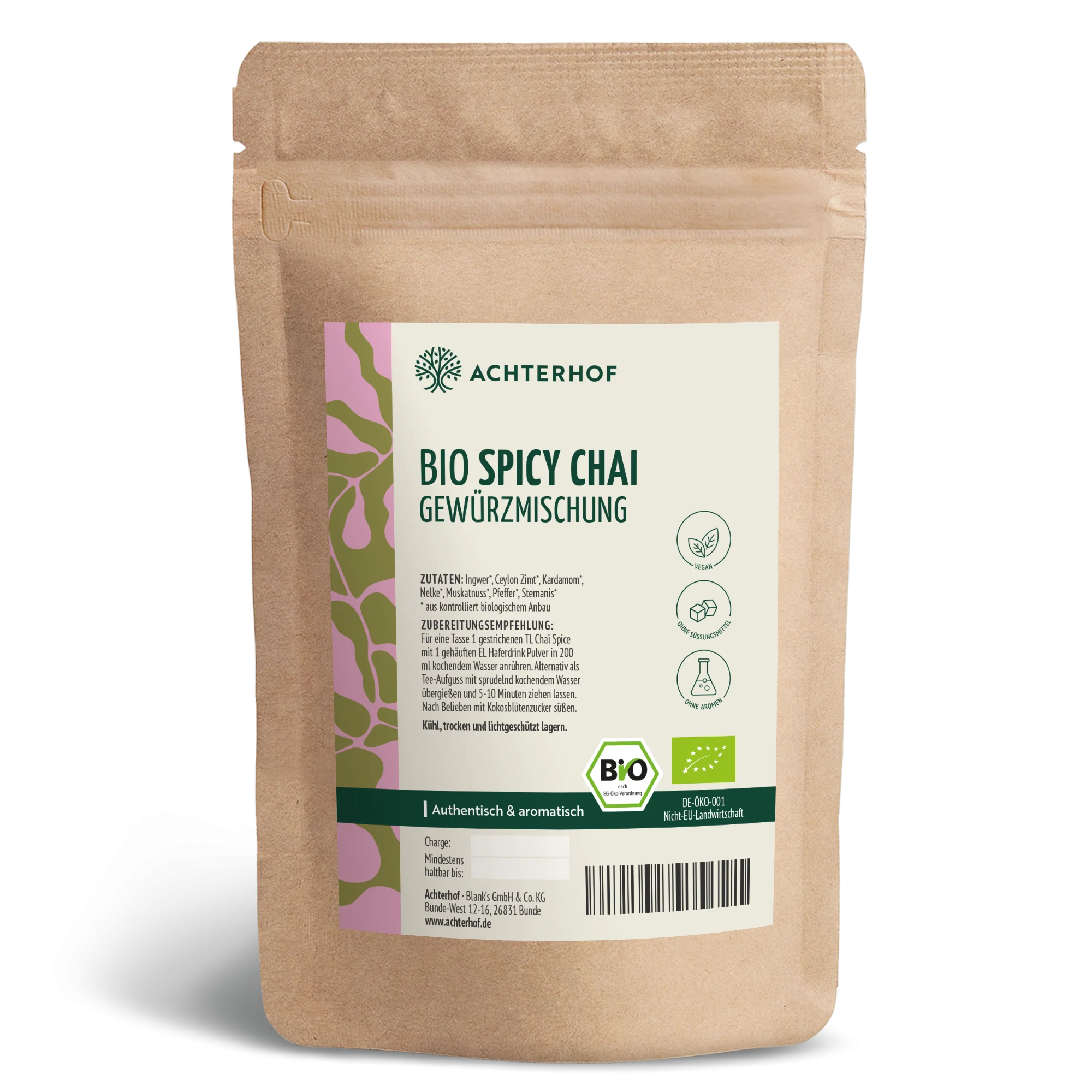 Bio Spicy Chai Gewürzmischung – zuckerfrei (250g)