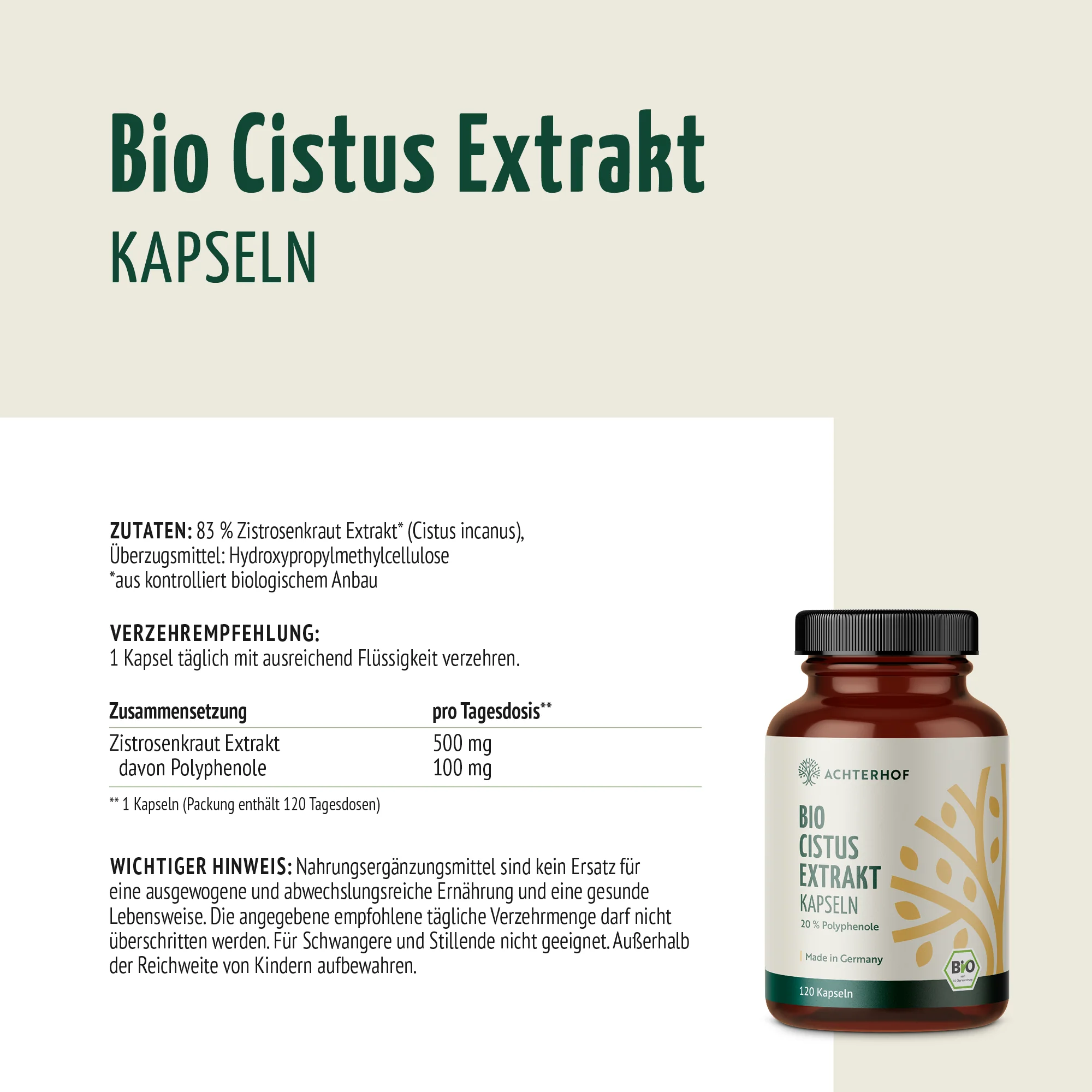 Bio Cistus Extrakt Kapseln (120 Kapseln) - Image 6