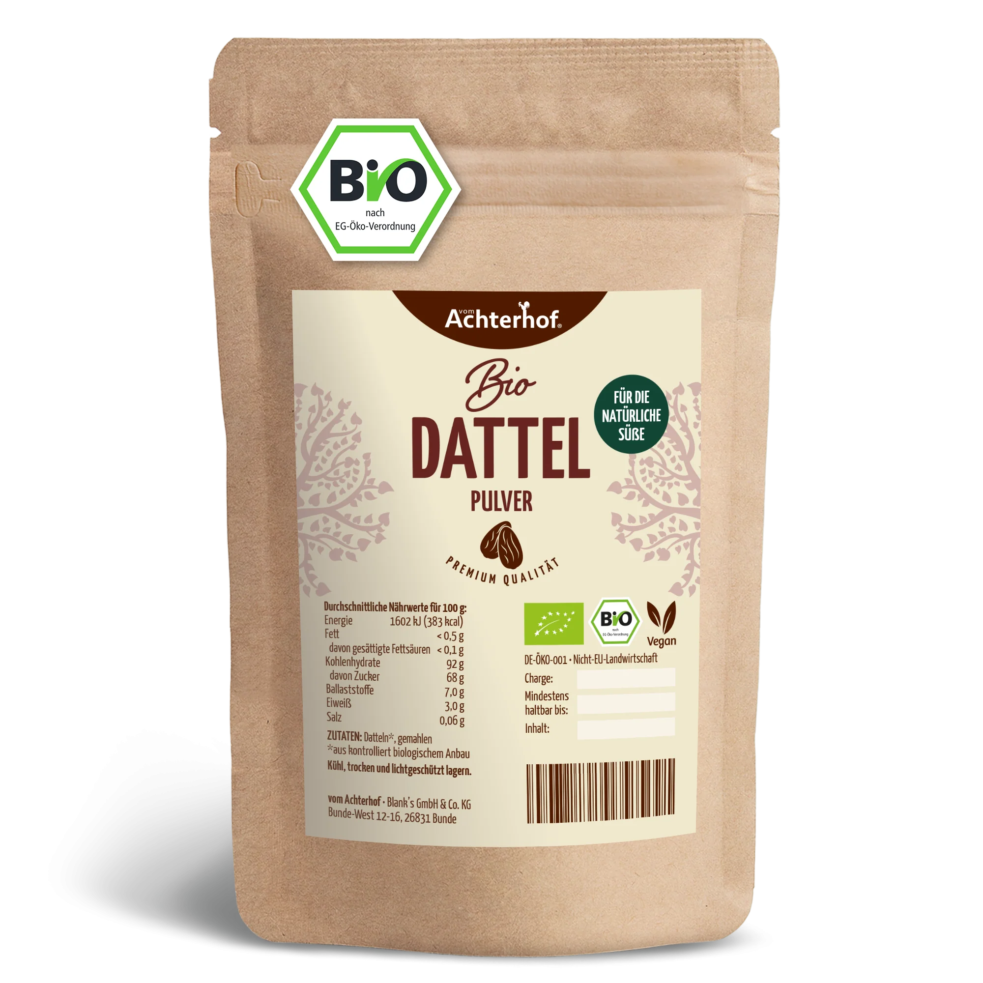 Bio Dattel Pulver (500g)