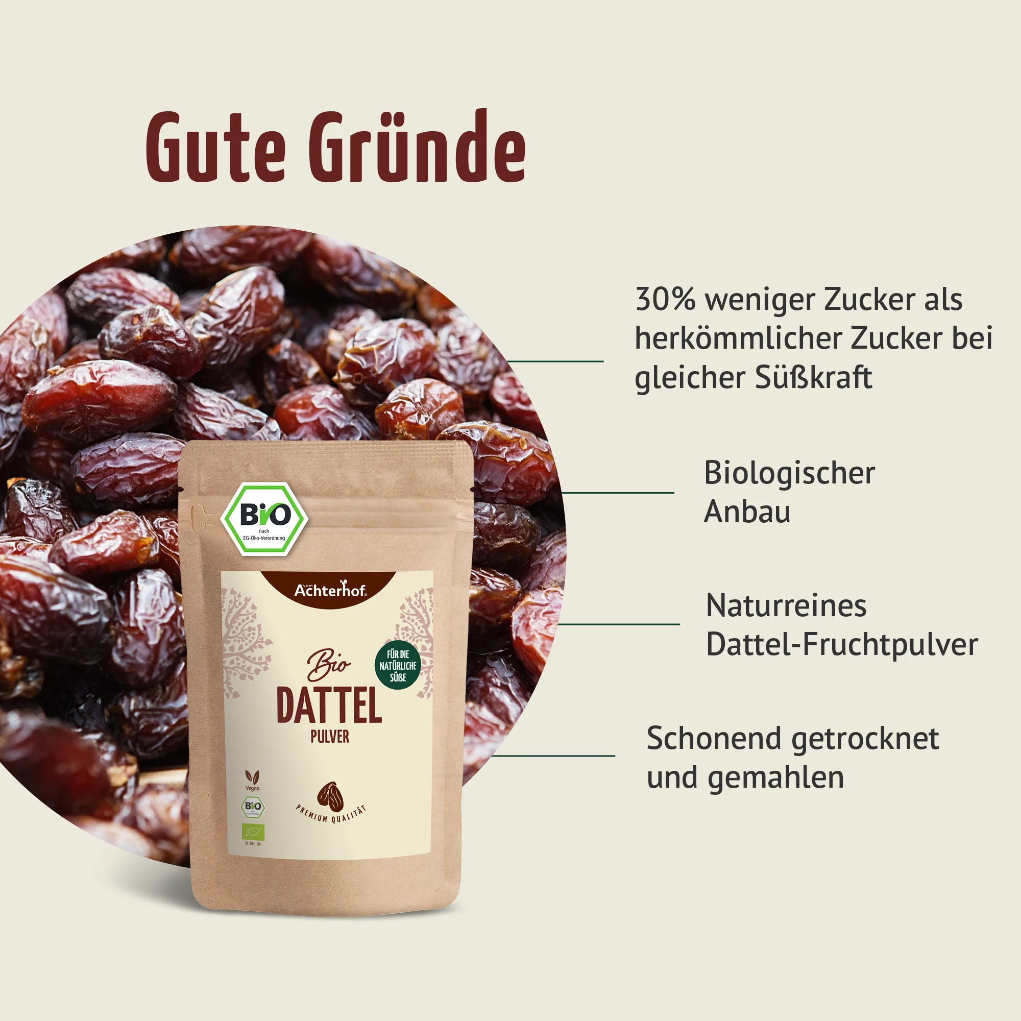 Bio Dattel Pulver (500g) - Image 4