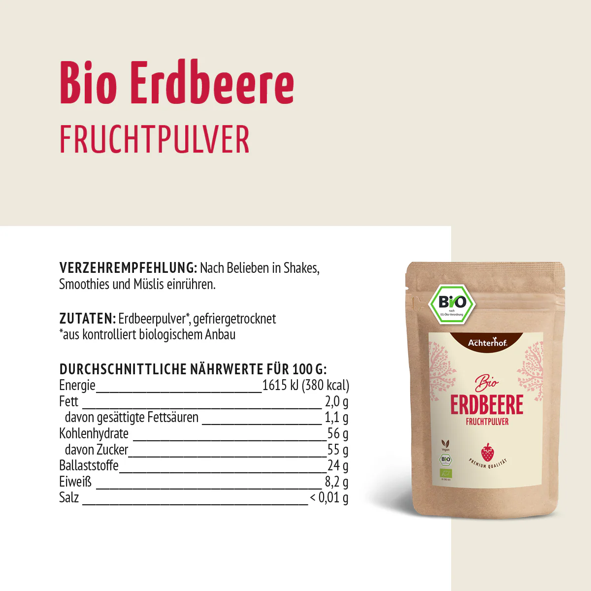 Bio Erdbeere Fruchtpulver (250g) - Image 9