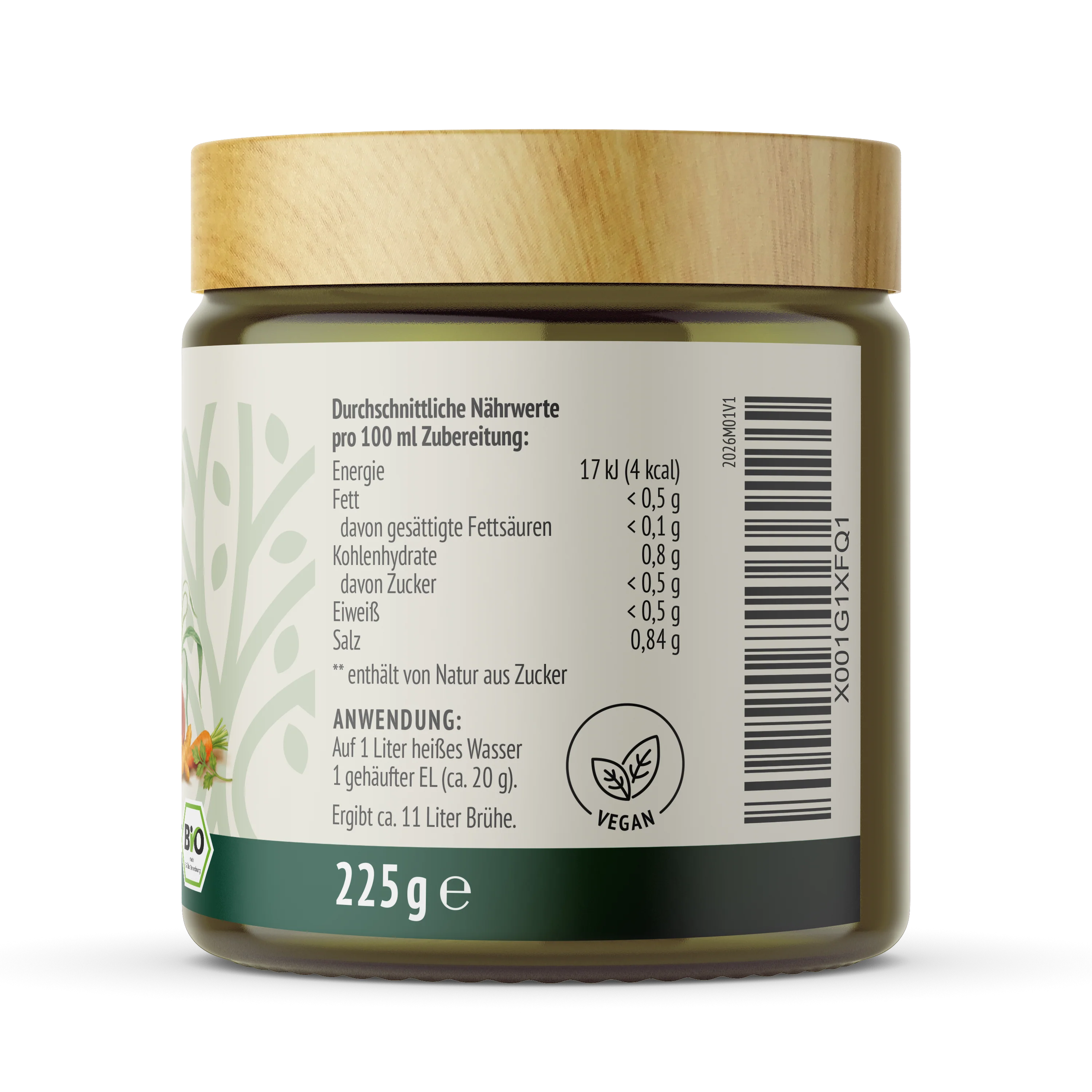 Bio Gemüsebrühe mit 51% Gemüseanteil (225g) - Image 7