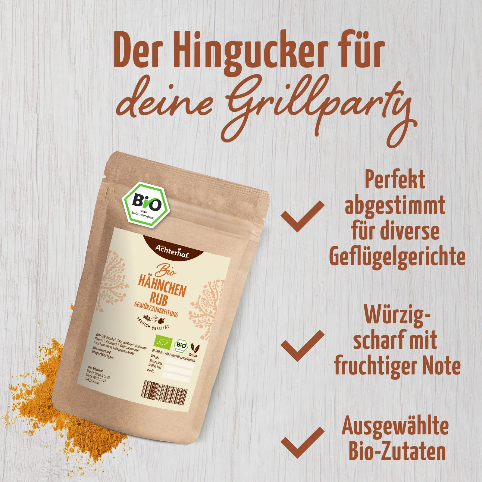 Hähnchen Rub Gewürzzubereitung Bio (100g) - Image 5