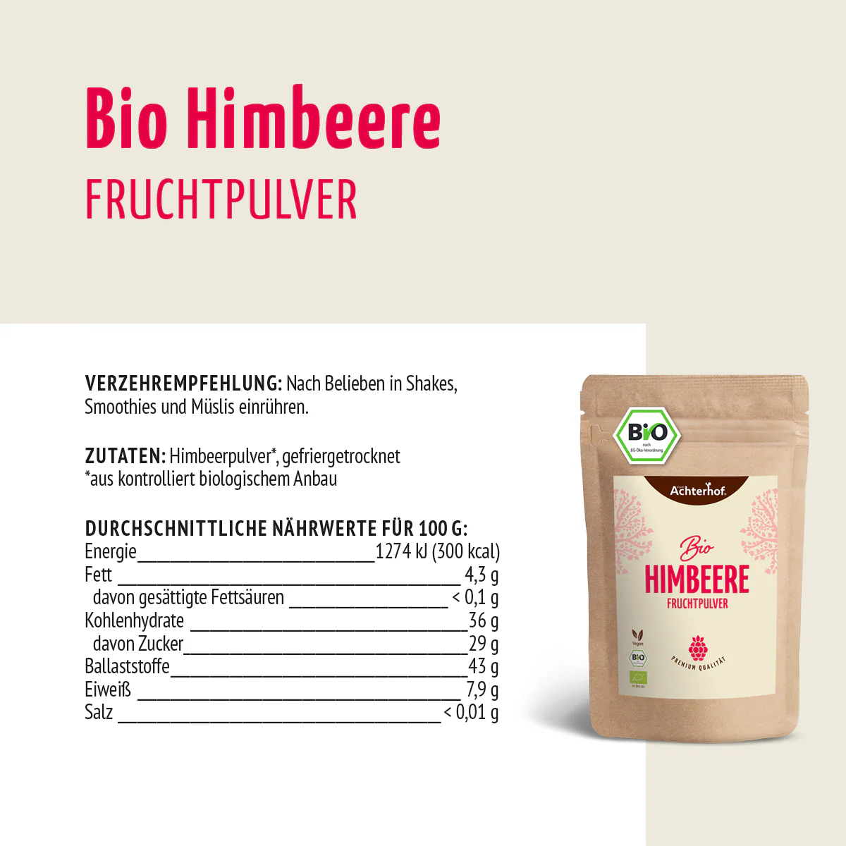 Bio Himbeere Fruchtpulver (250g) - Image 9