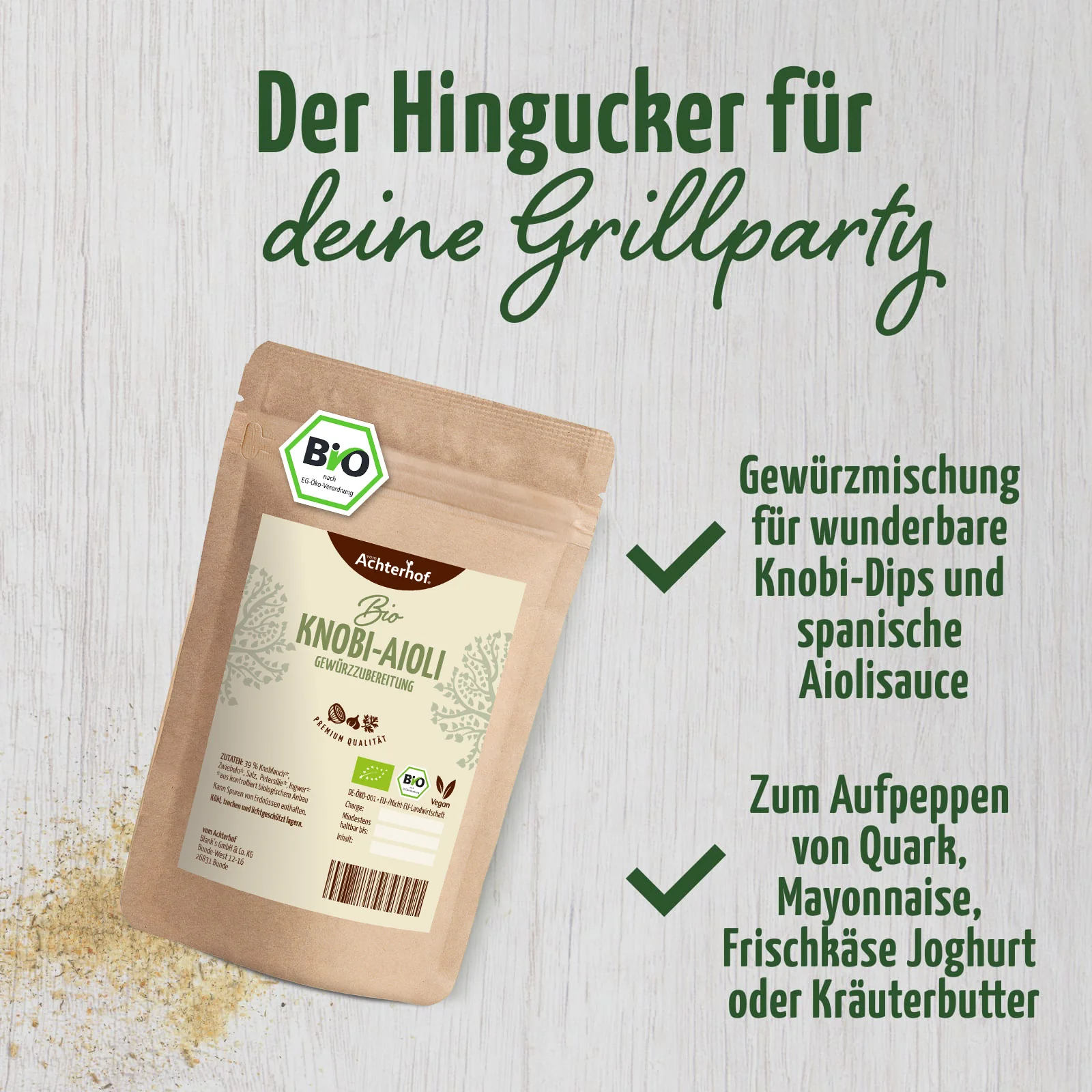 Knobi-Aioli Gewürzzubereitung Bio (100g) - Image 3