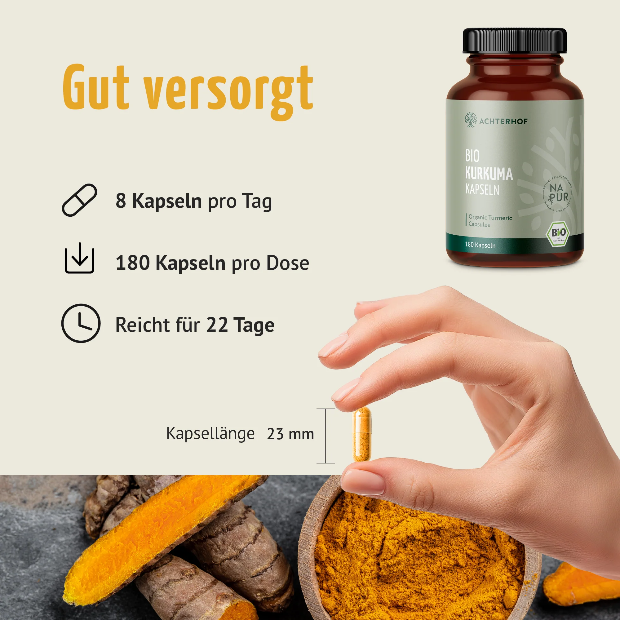 Bio Kurkuma Kapseln (180 Kapseln) - Image 5