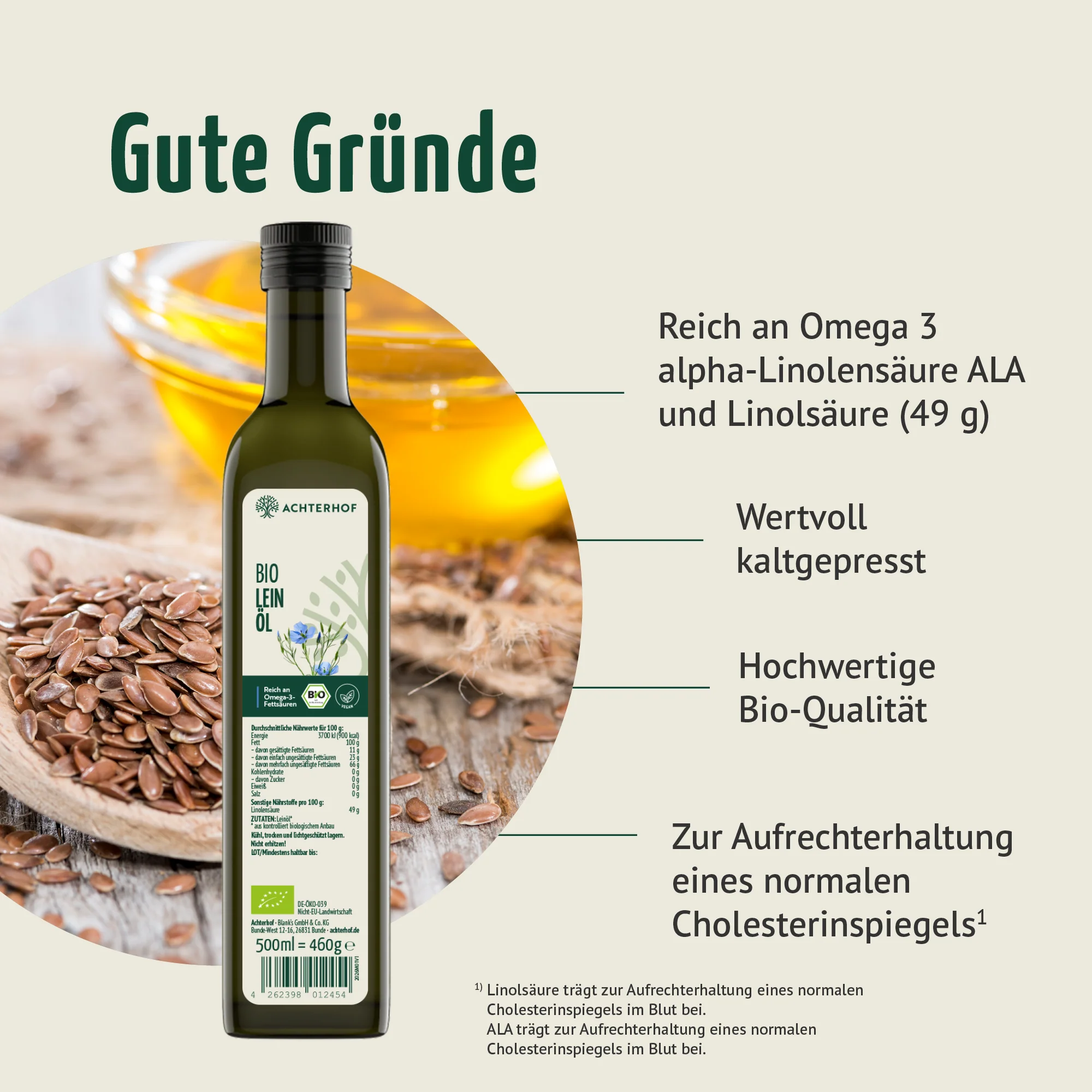 Bio Leinöl (500ml) - Image 2
