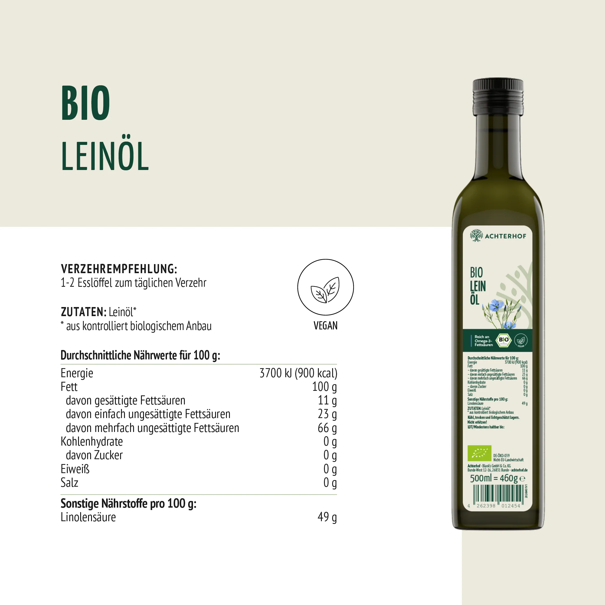 Bio Leinöl (500ml) - Image 6