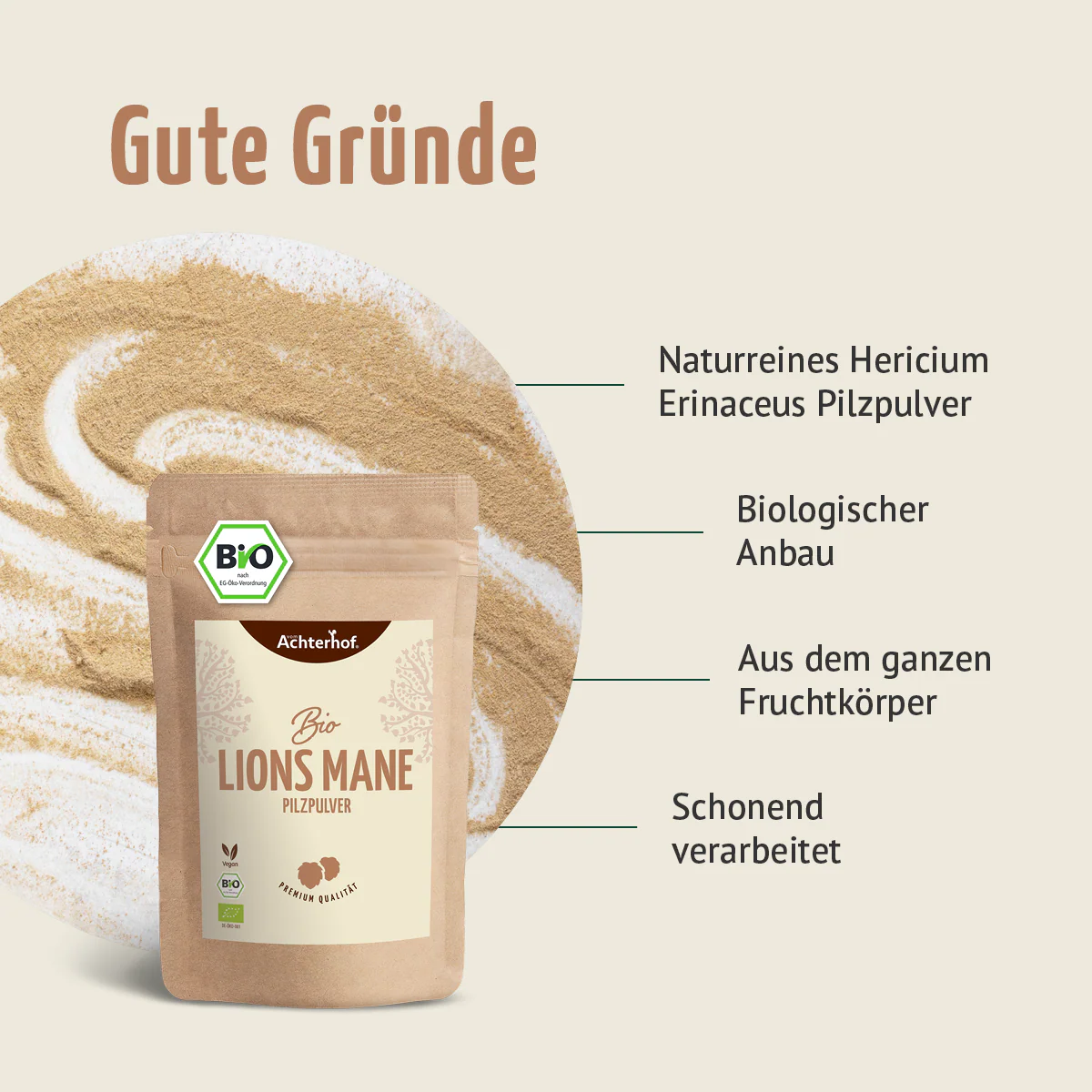 Bio Lions Mane Pilzpulver (250g) - Image 5