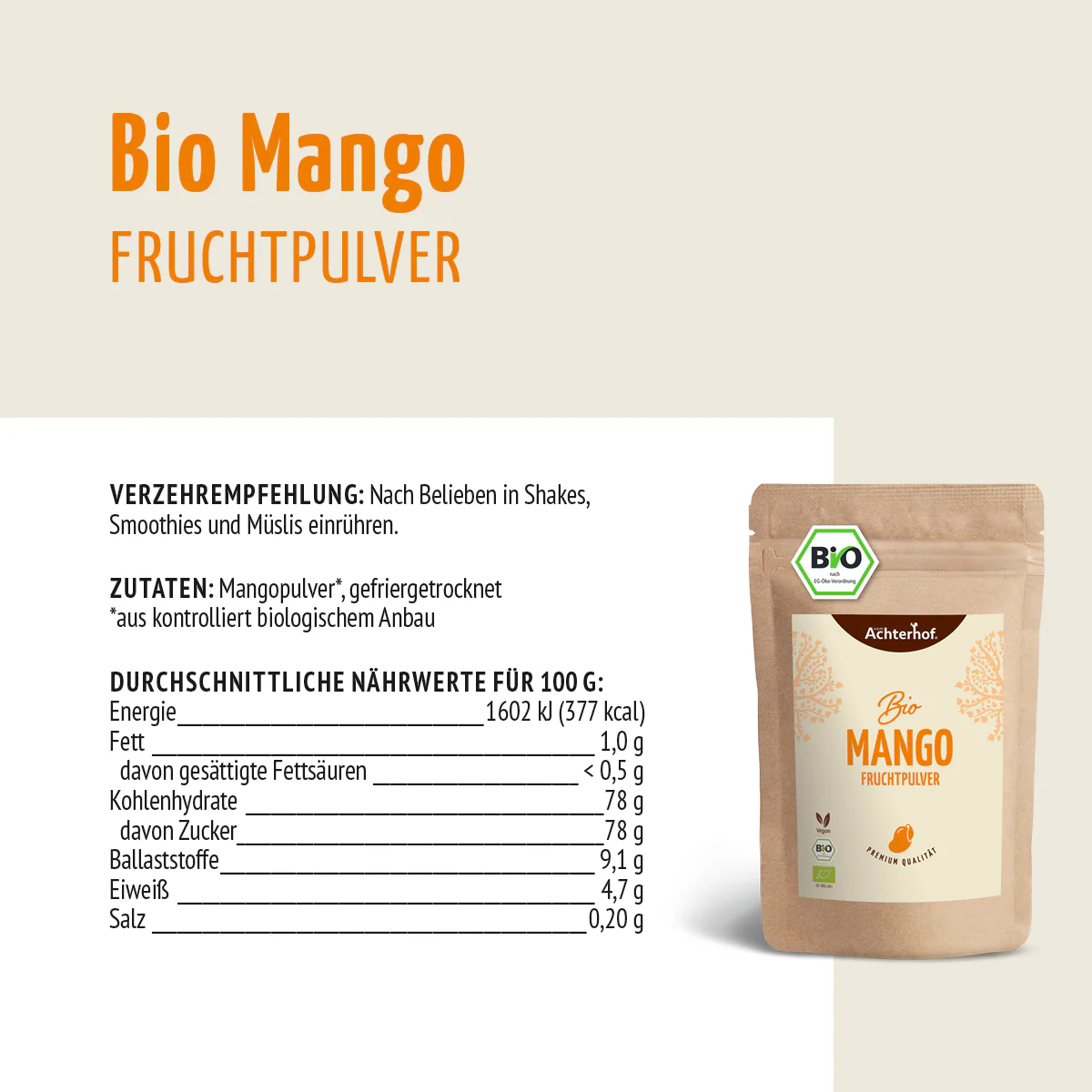 Bio Mango Fruchtpulver (250g) - Image 9