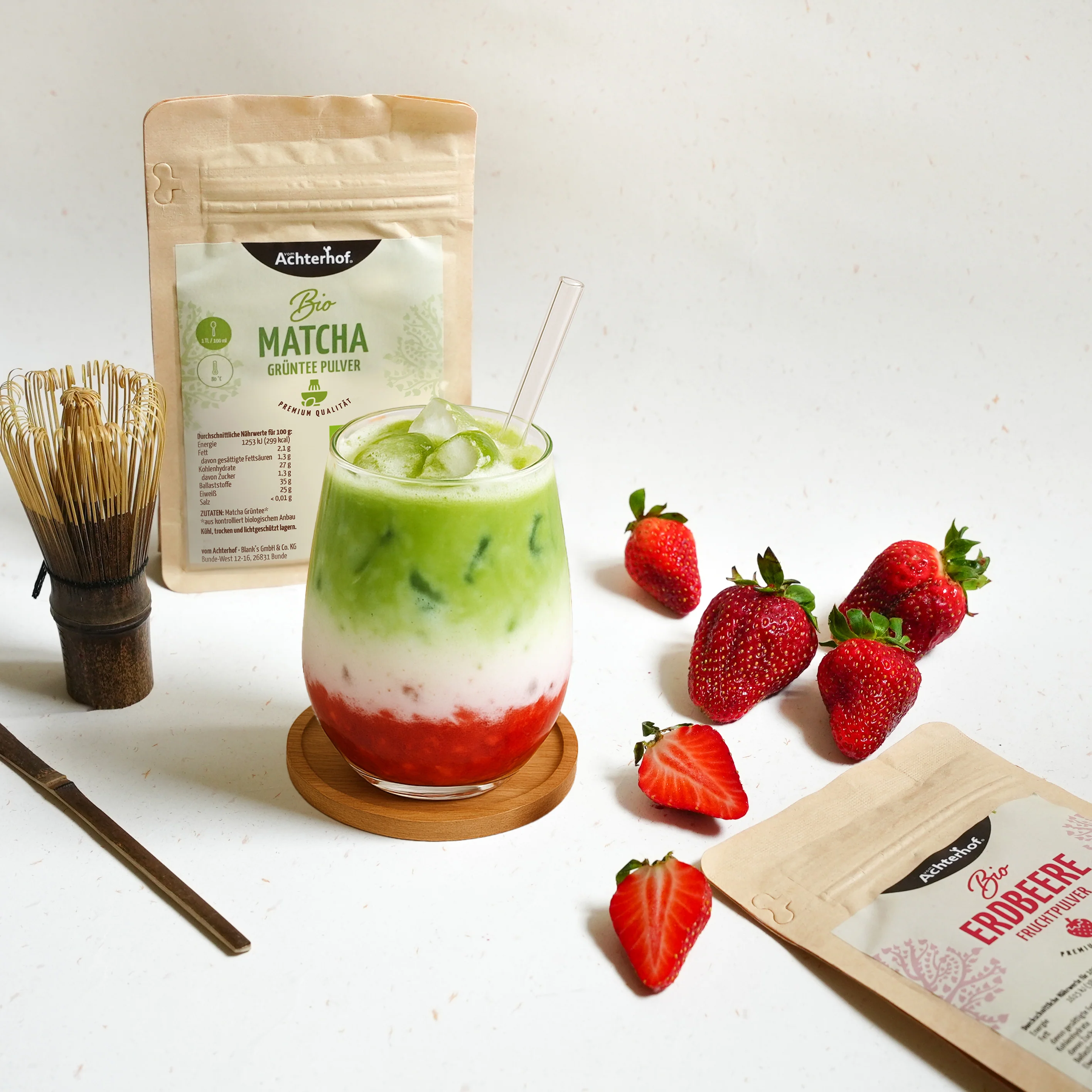 Bio Strawberry Matcha Latte Set - Image 2