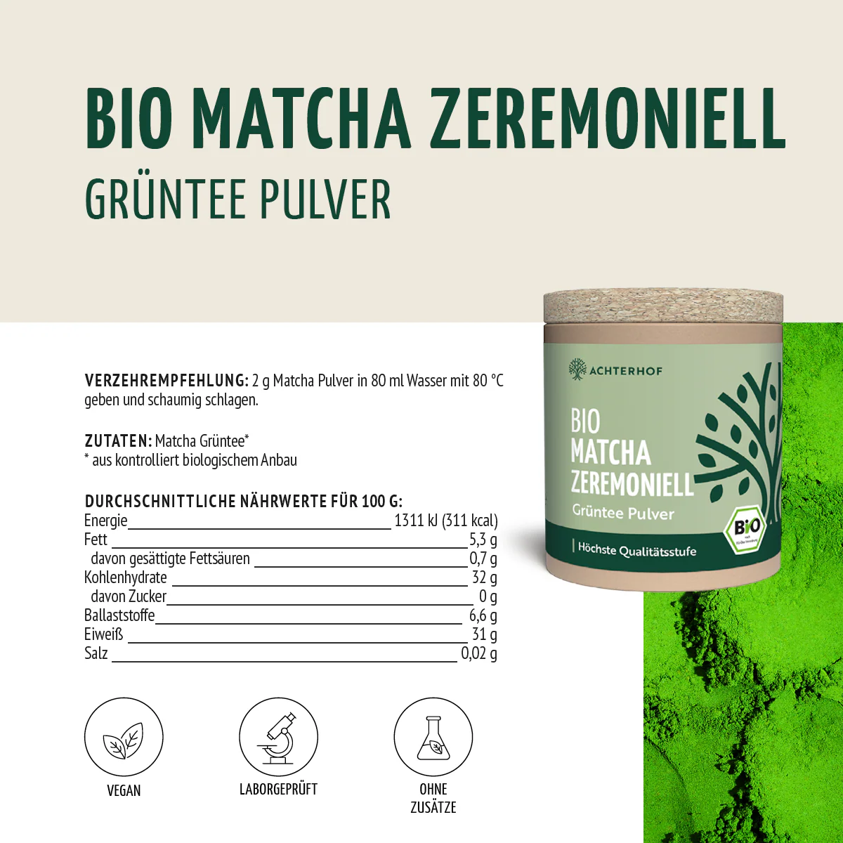 Bio Matcha zeremoniell (40g) - Image 8