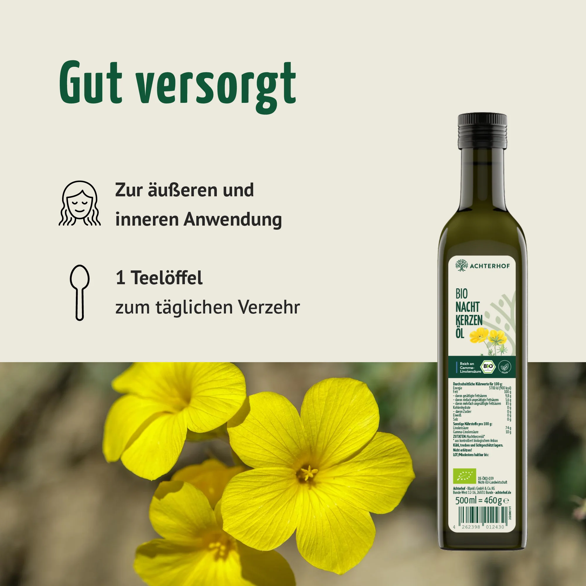 Bio Nachtkerzenöl (500ml) - Image 4