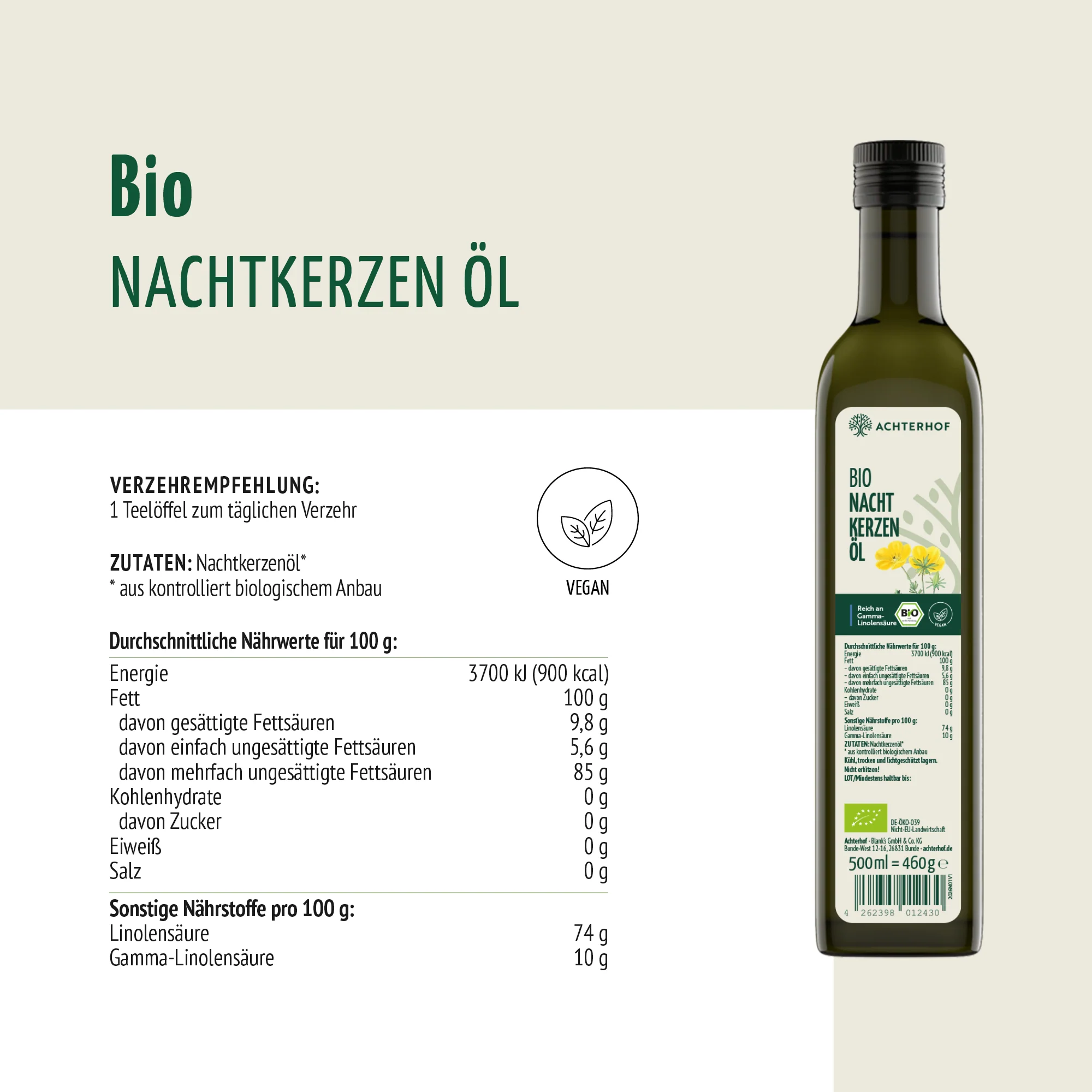 Bio Nachtkerzenöl (500ml) - Image 6