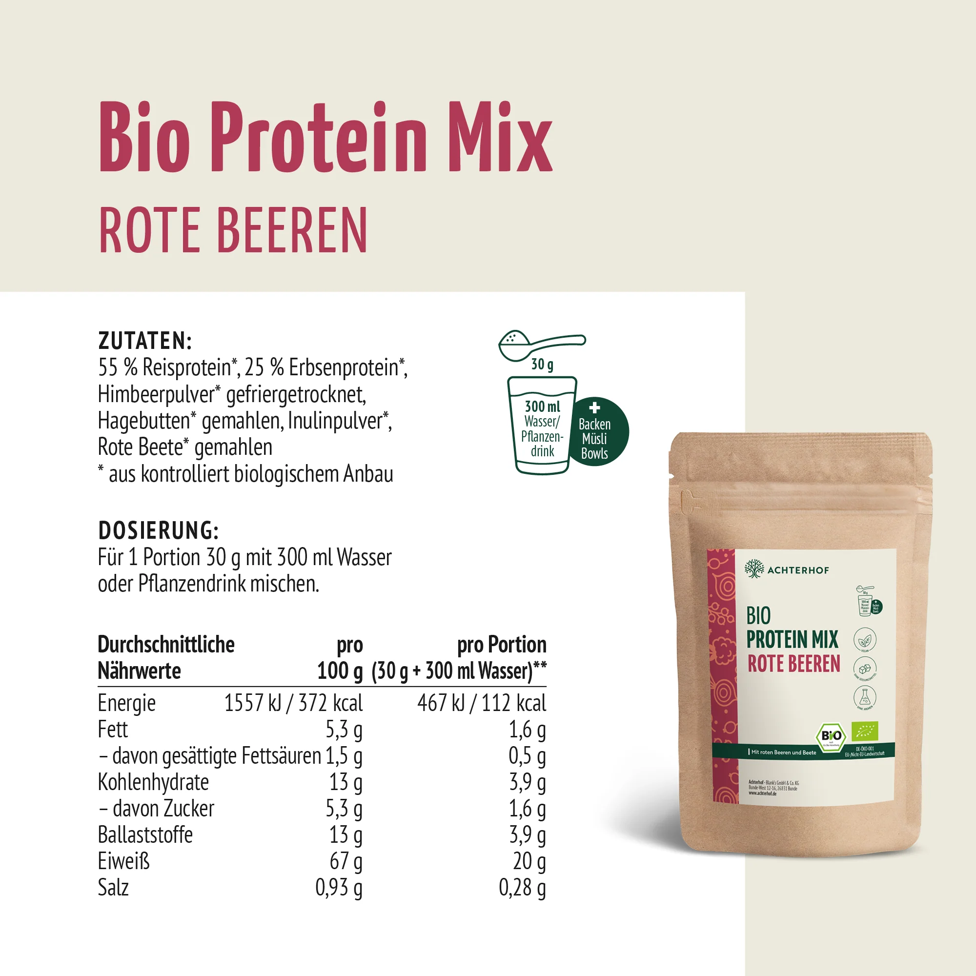 Bio Protein Mix rote Beeren (250g) - Image 7