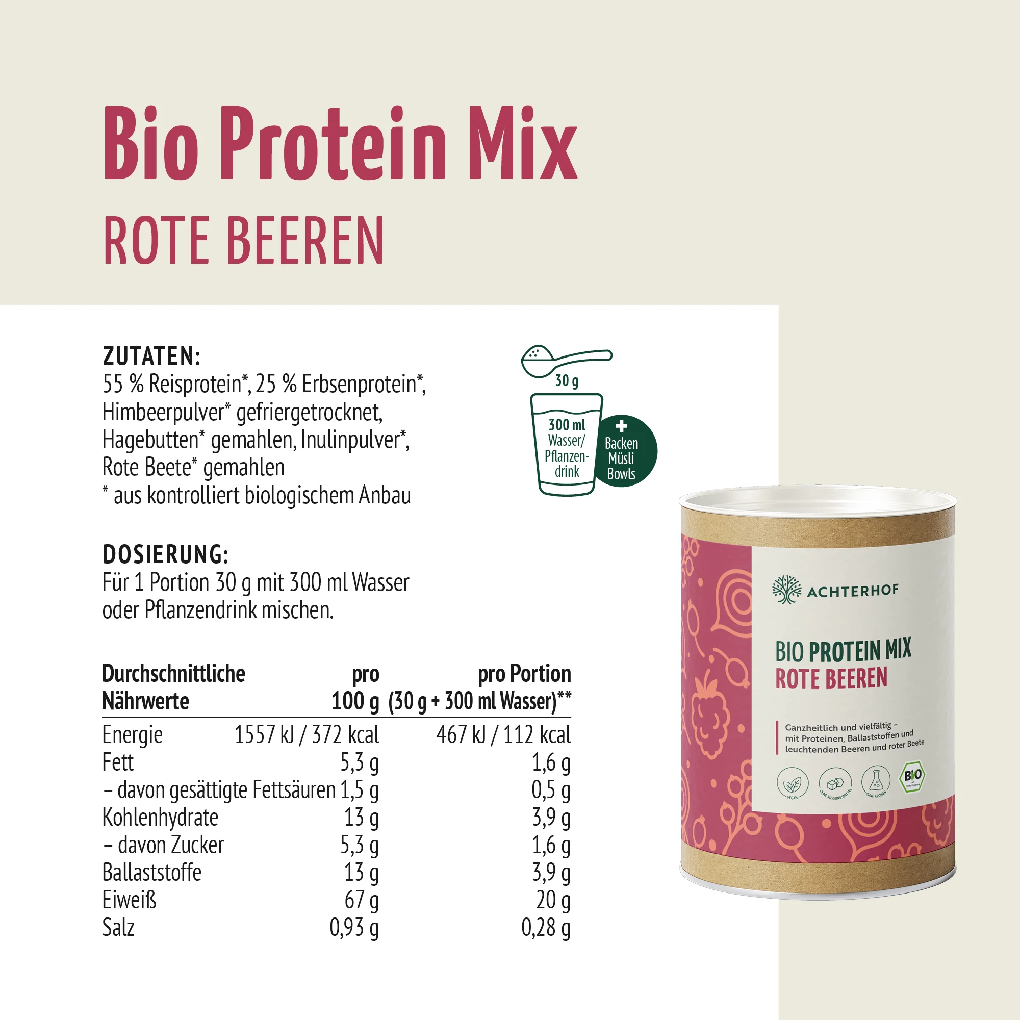 Bio Protein Mix rote Beeren (330g) - Image 7