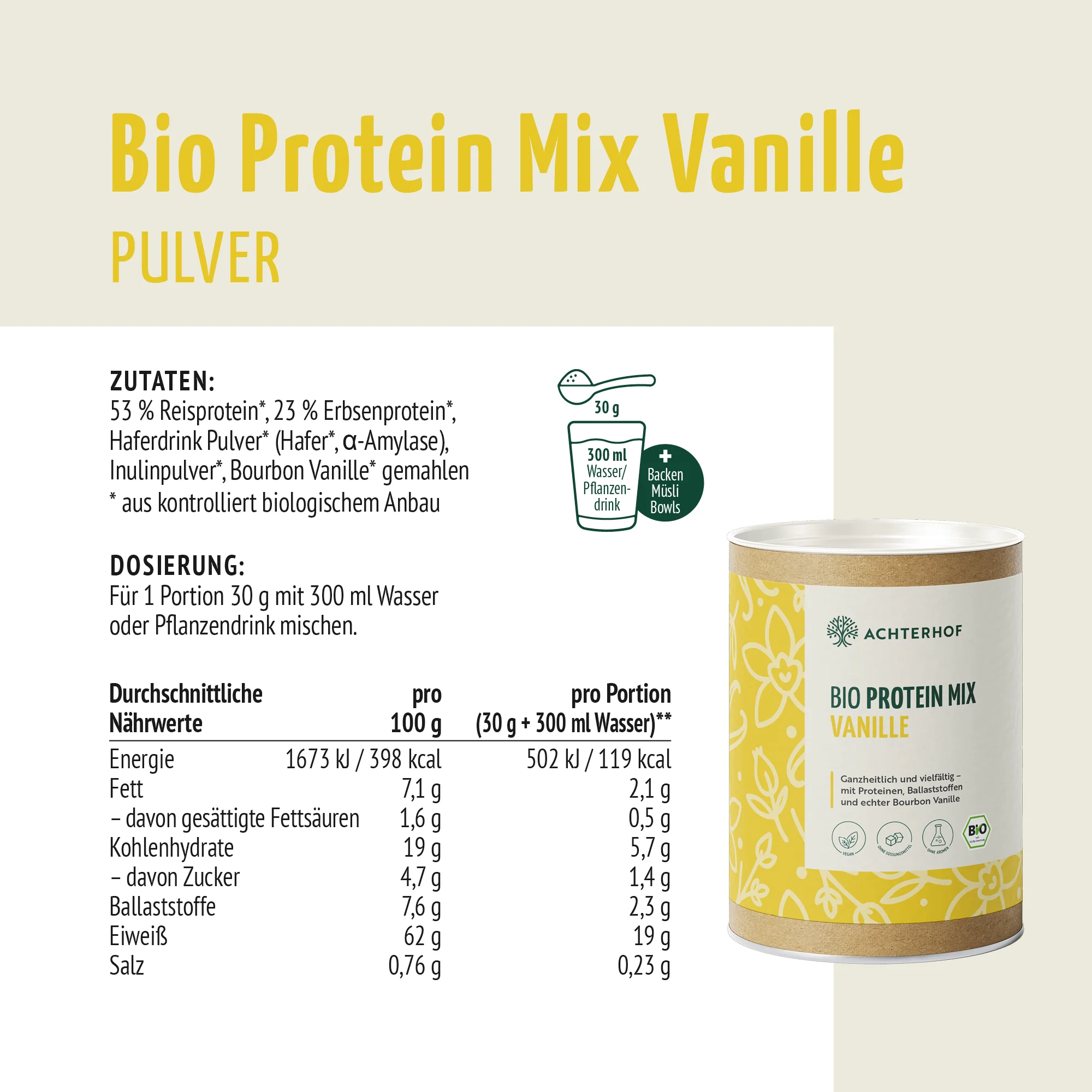 Bio Protein Mix Vanille (330g) - Image 7