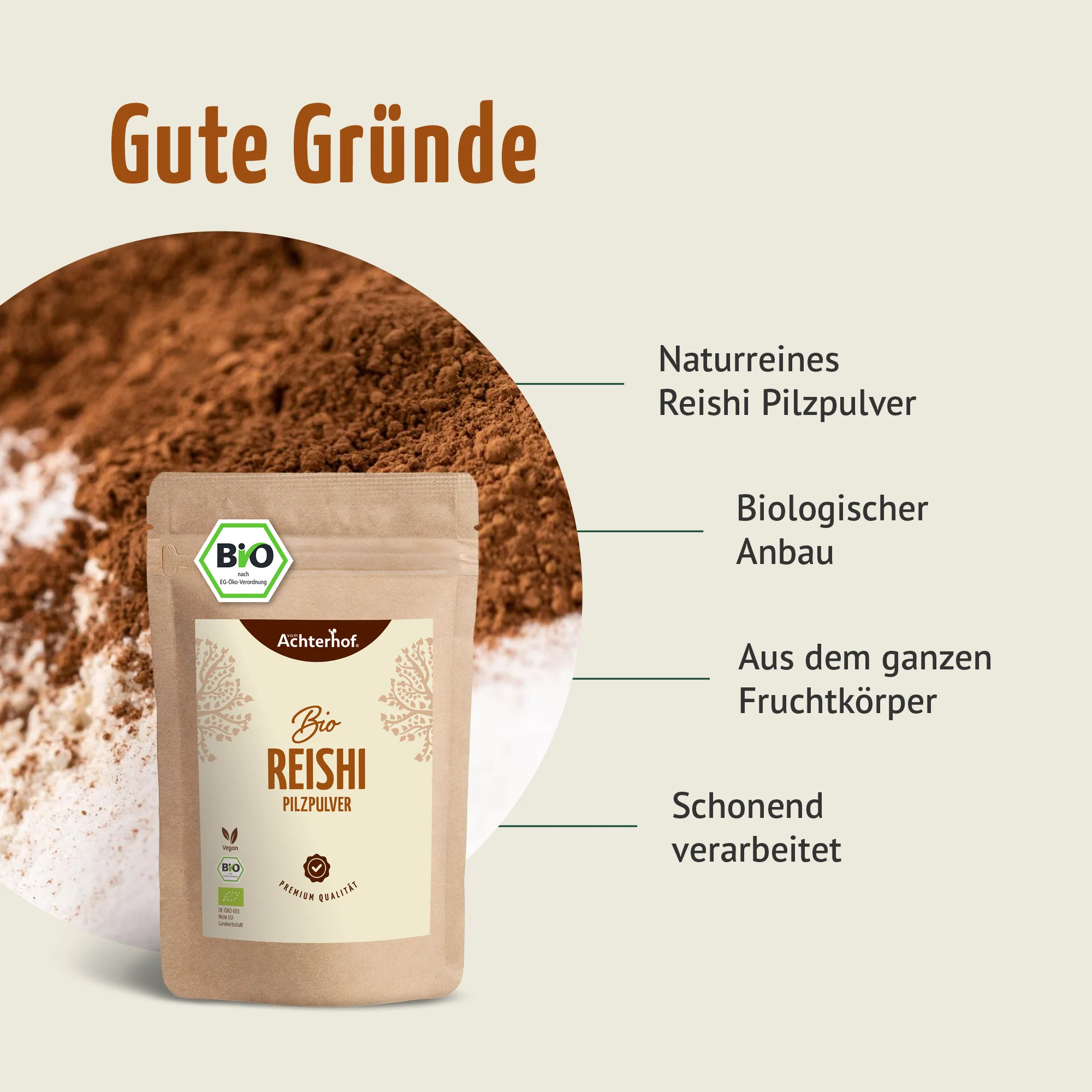 Bio Reishi Pilzpulver (100g) - Image 5