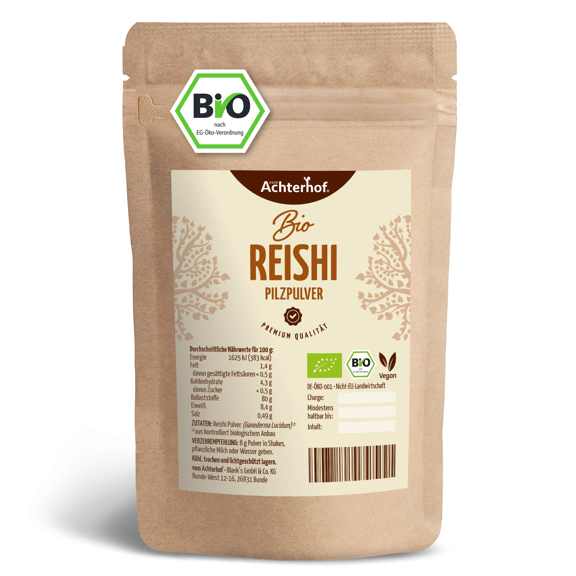 Bio Reishi Pilzpulver (250g)