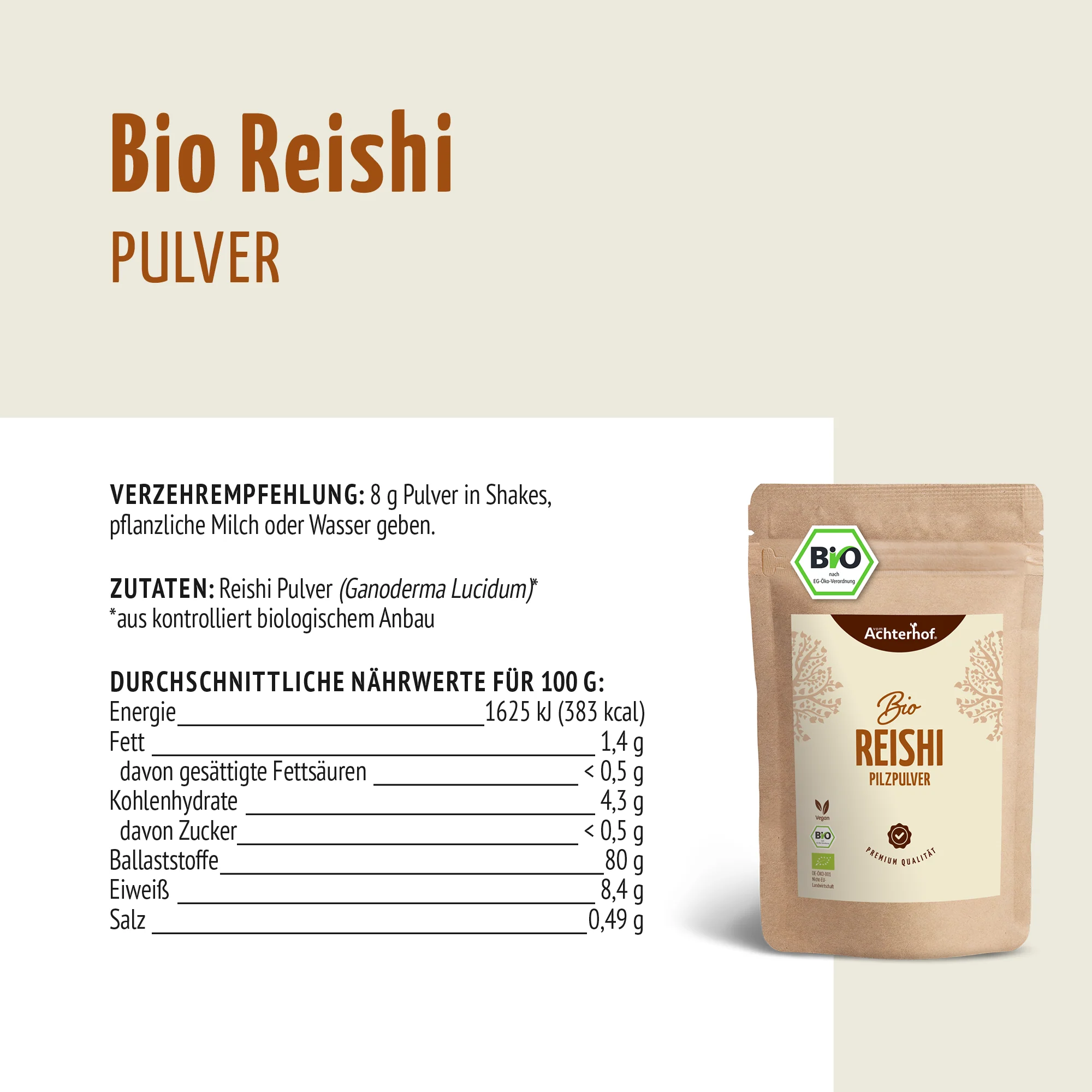 Bio Reishi Pilzpulver (250g) - Image 7