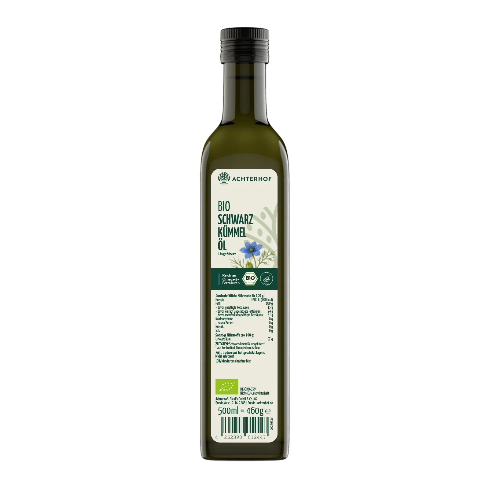 Bio Schwarzkümmelöl (500ml)
