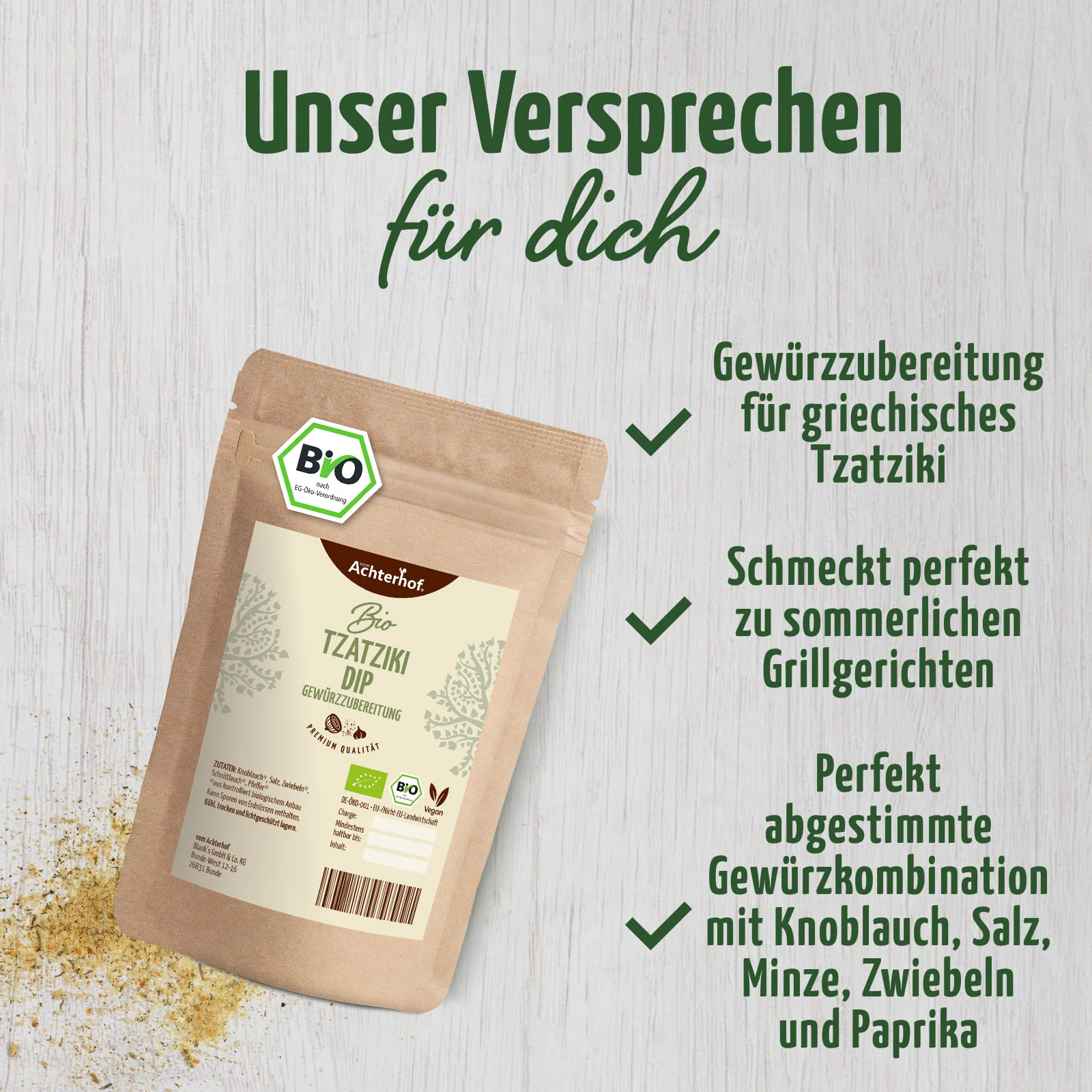 Tzatziki Dip Gewürzzubereitung Bio (100g) - Image 4
