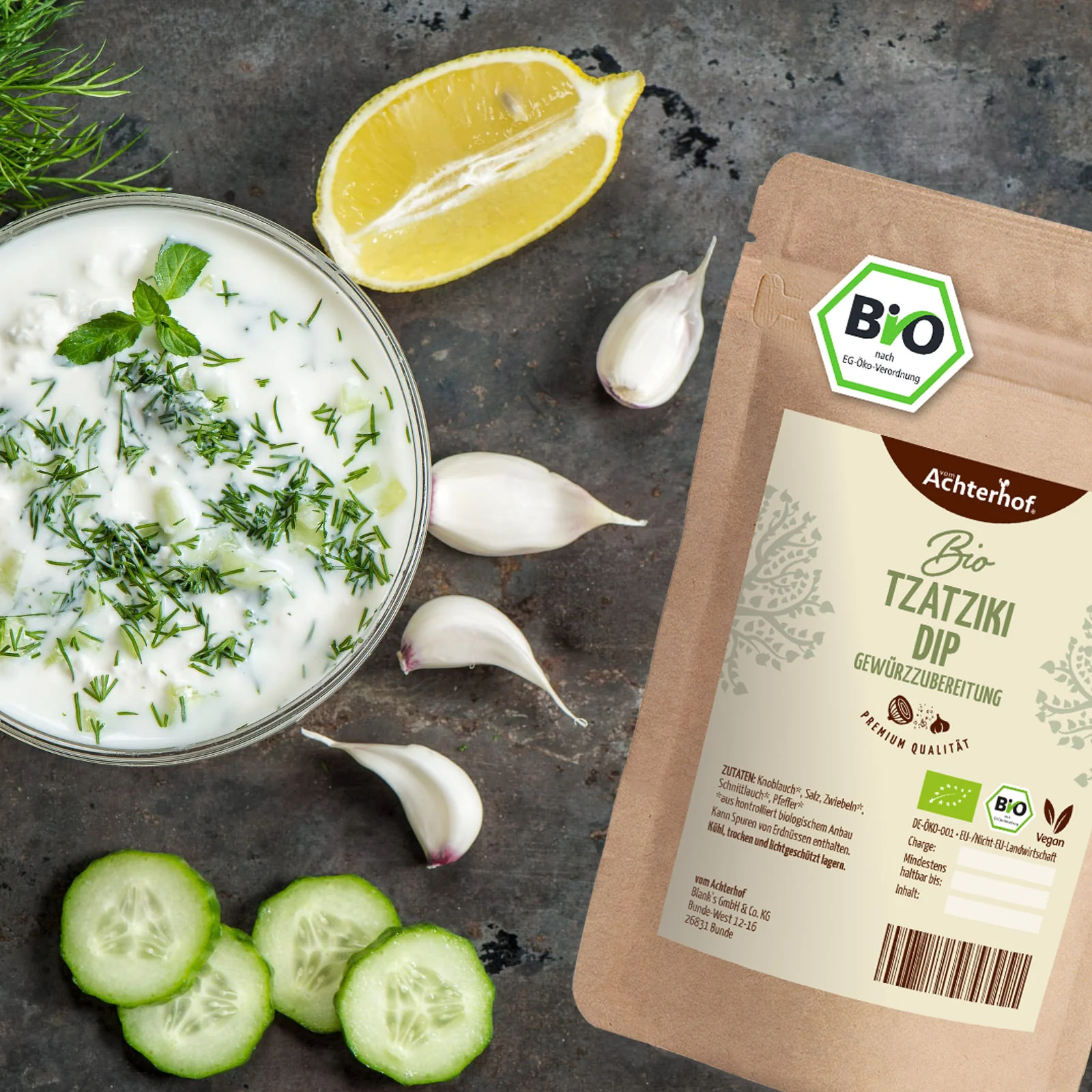 Tzatziki Dip Gewürzzubereitung Bio (100g) - Image 5