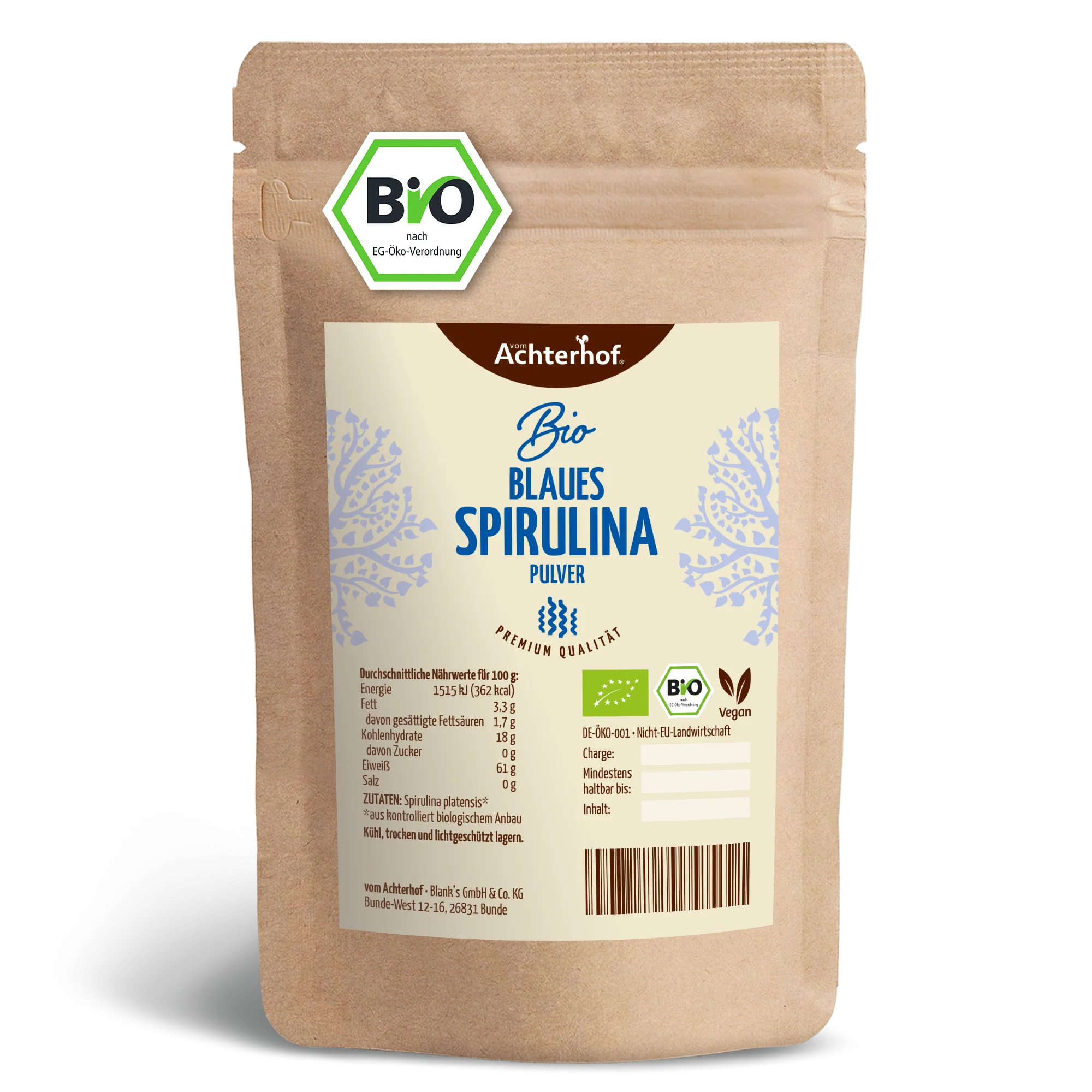 Blaues Bio Spirulina Pulver (100g)
