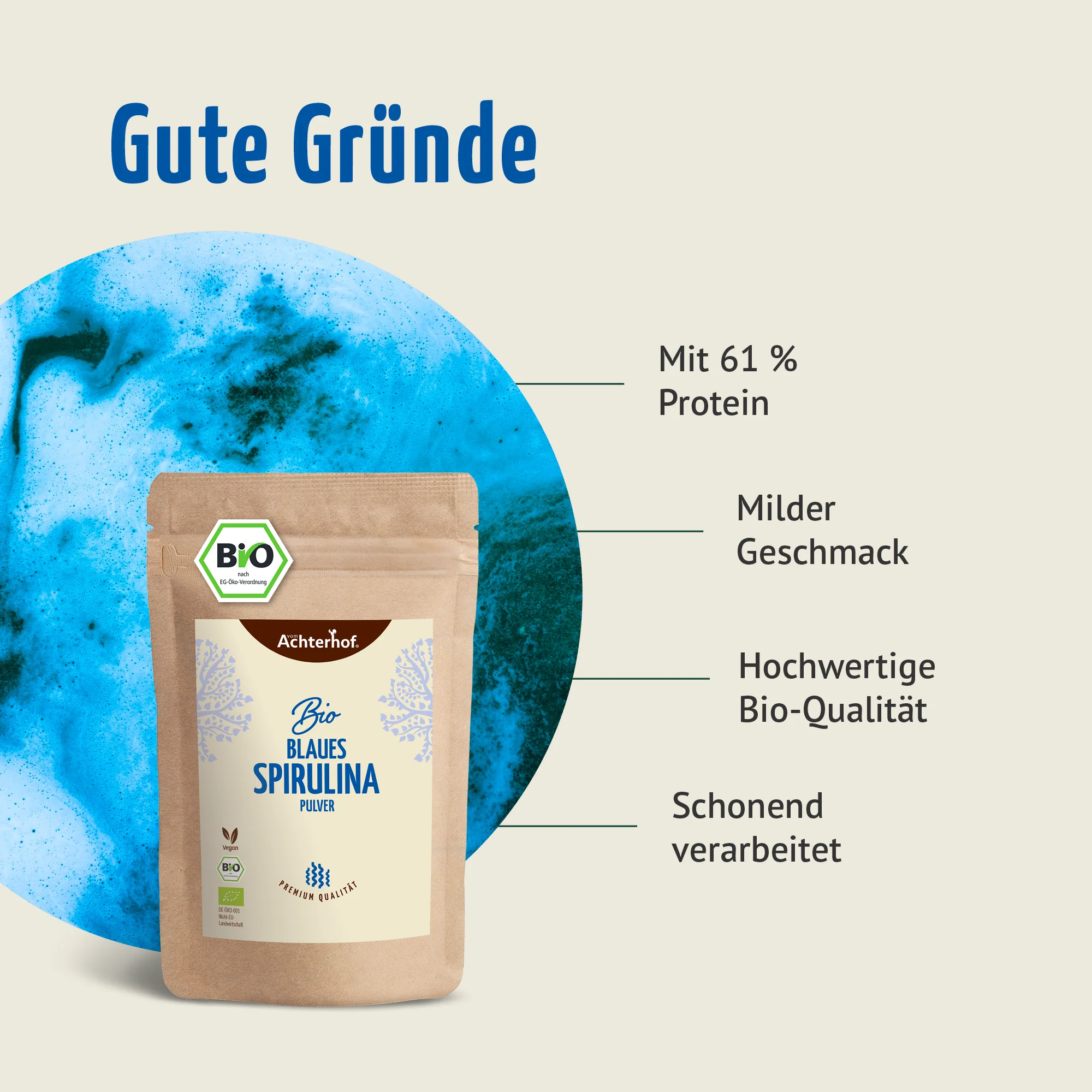 Blaues Bio Spirulina Pulver (100g) - Image 5