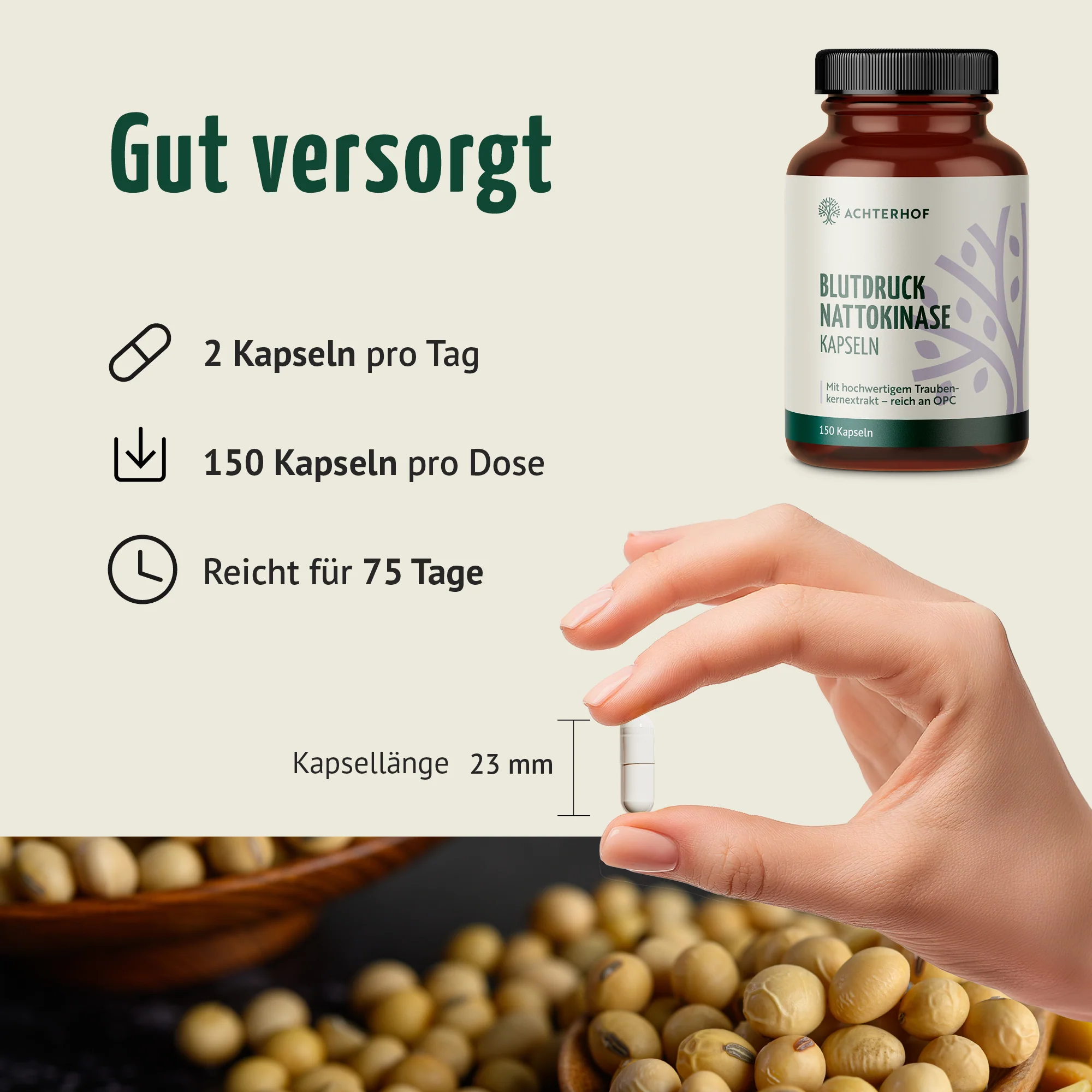 Blutdruck Nattokinase Kapseln (150 Kapseln) - Image 4