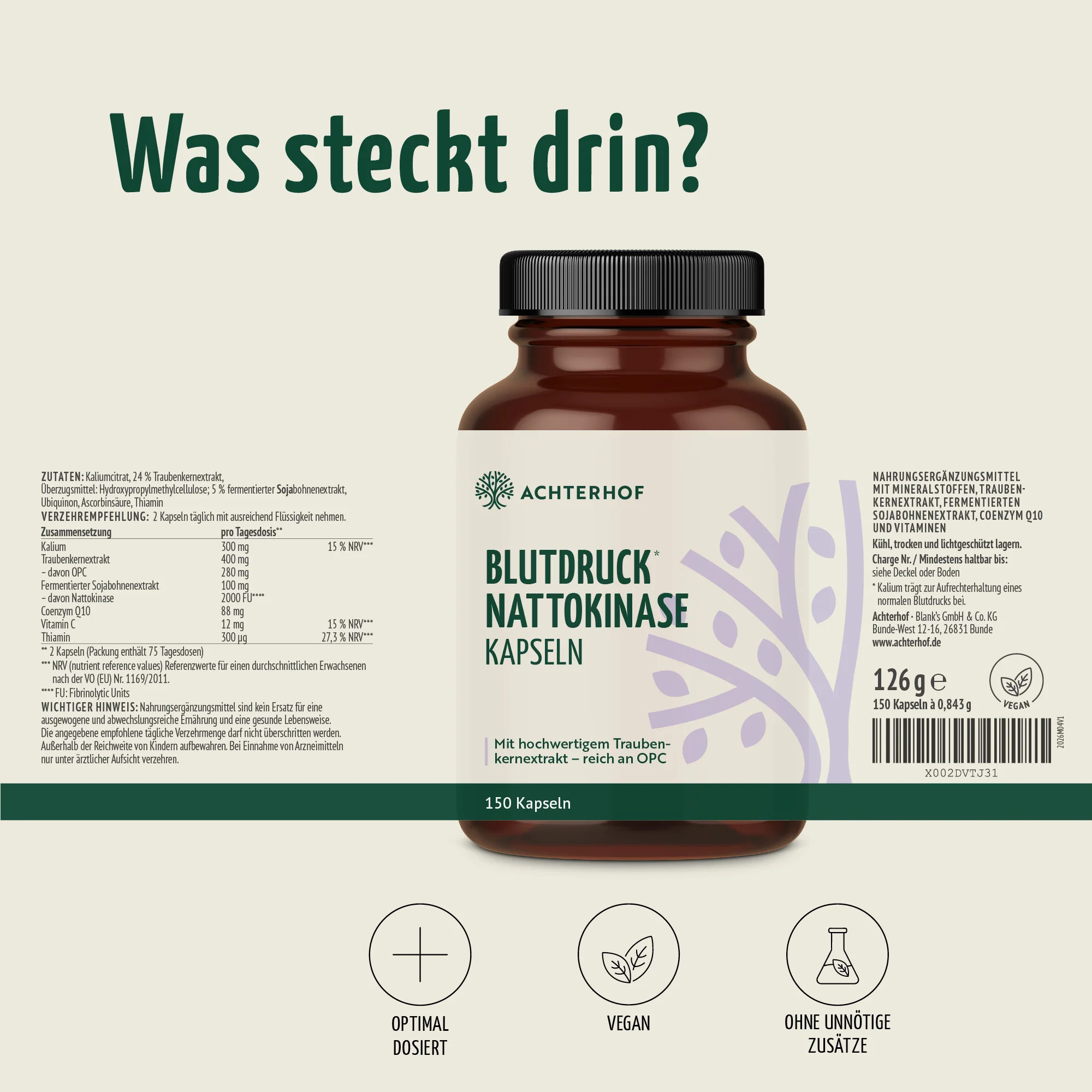 Blutdruck Nattokinase Kapseln (150 Kapseln) - Image 7
