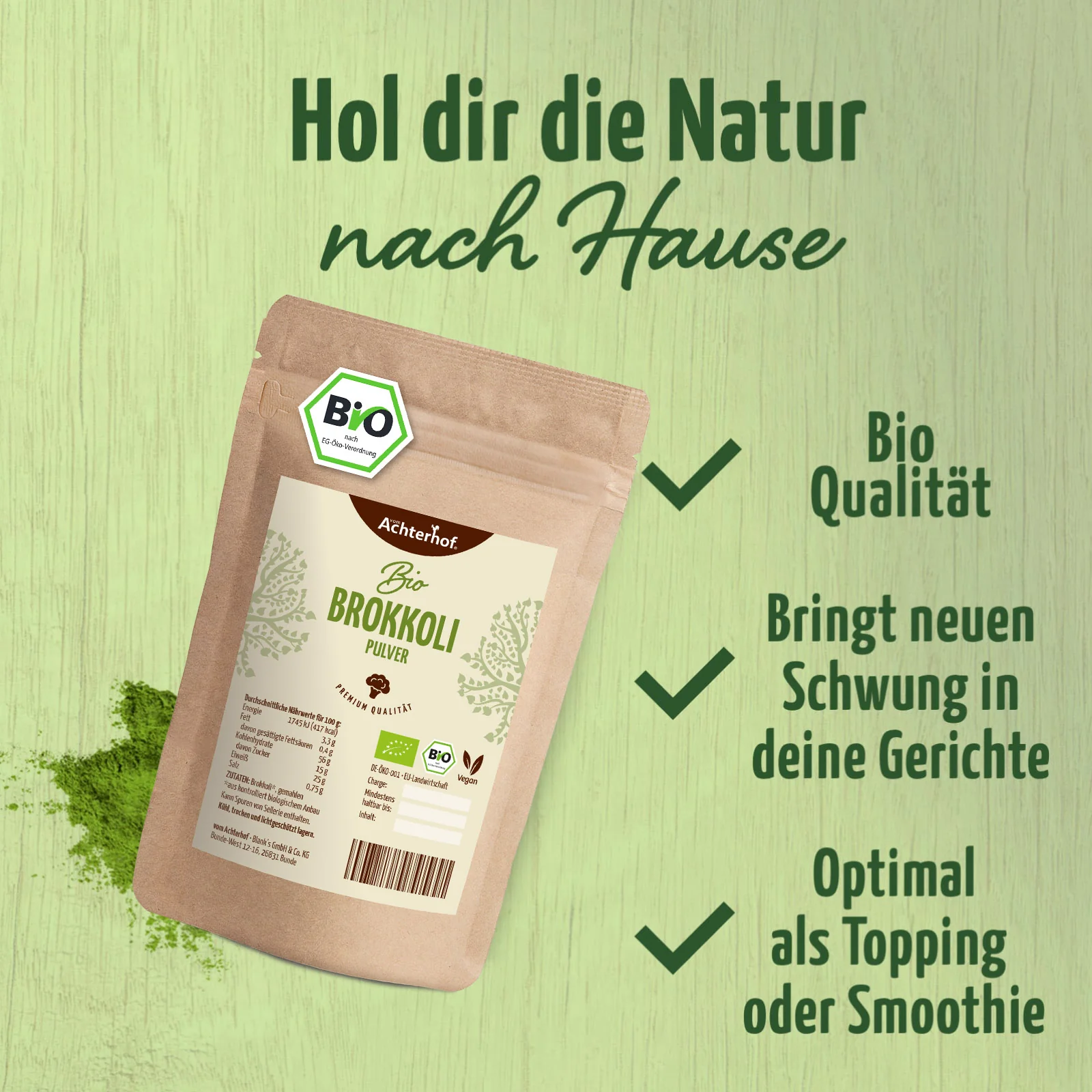 Brokkoli Pulver Bio (500g) - Image 8