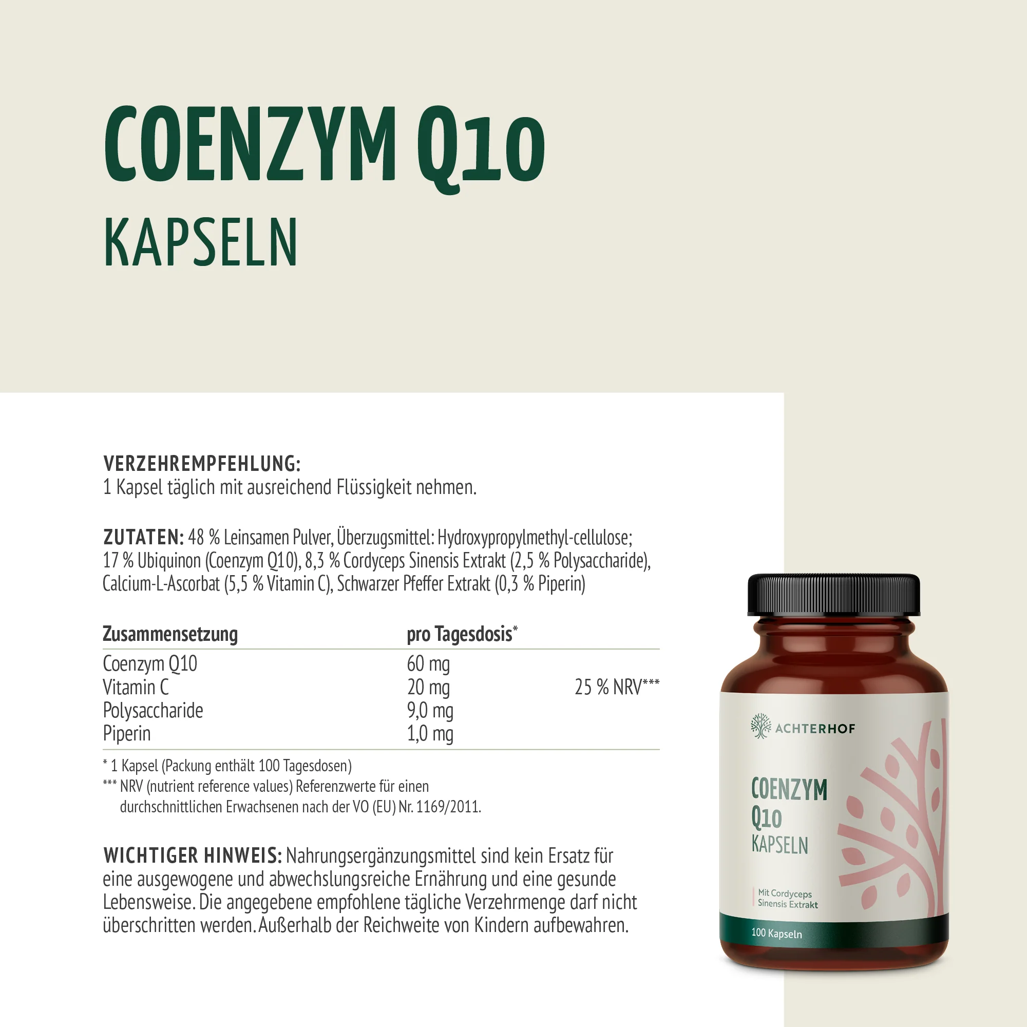 Coenzym Q10 Cordyceps (100 Kapseln) - Image 5