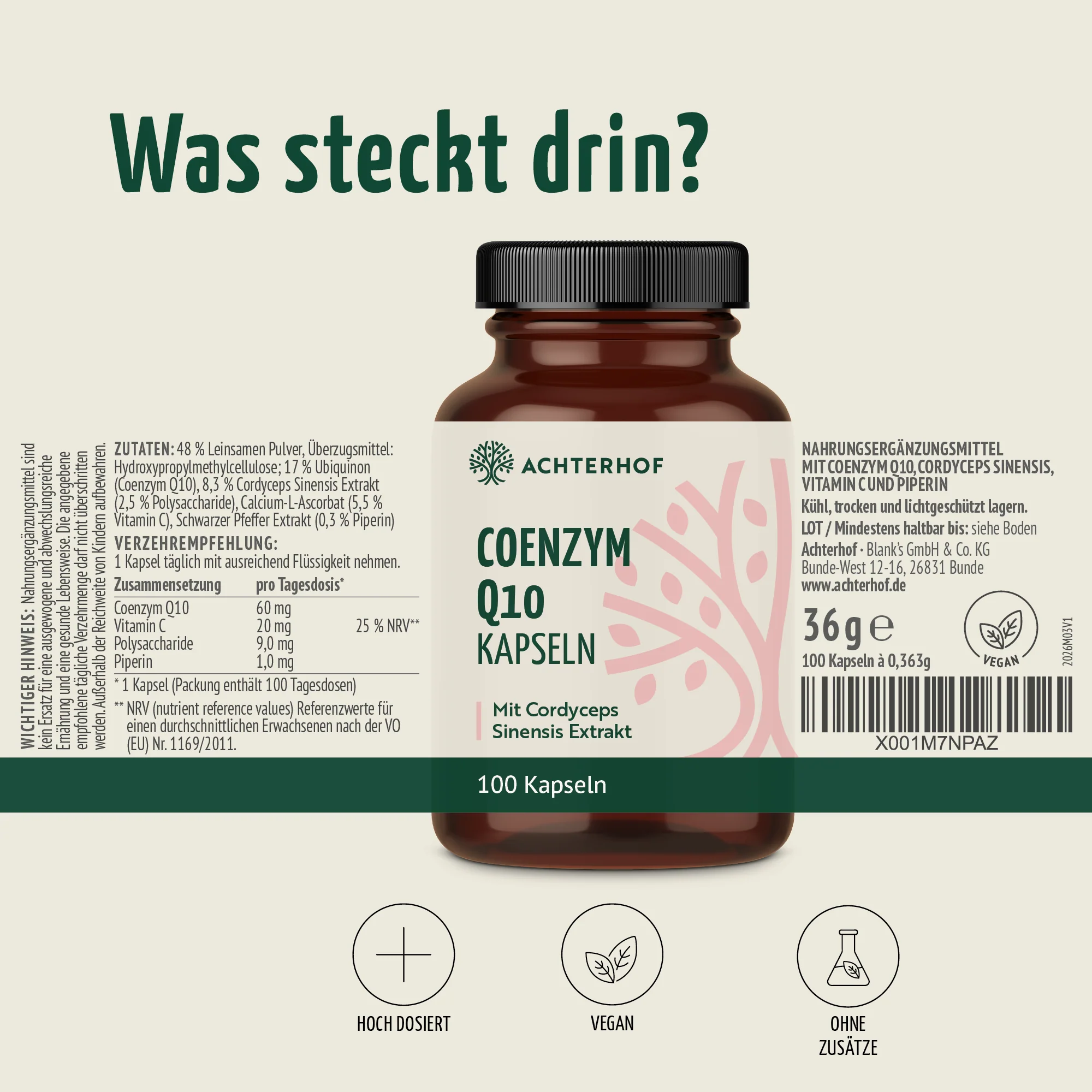 Coenzym Q10 Cordyceps (100 Kapseln) - Image 6