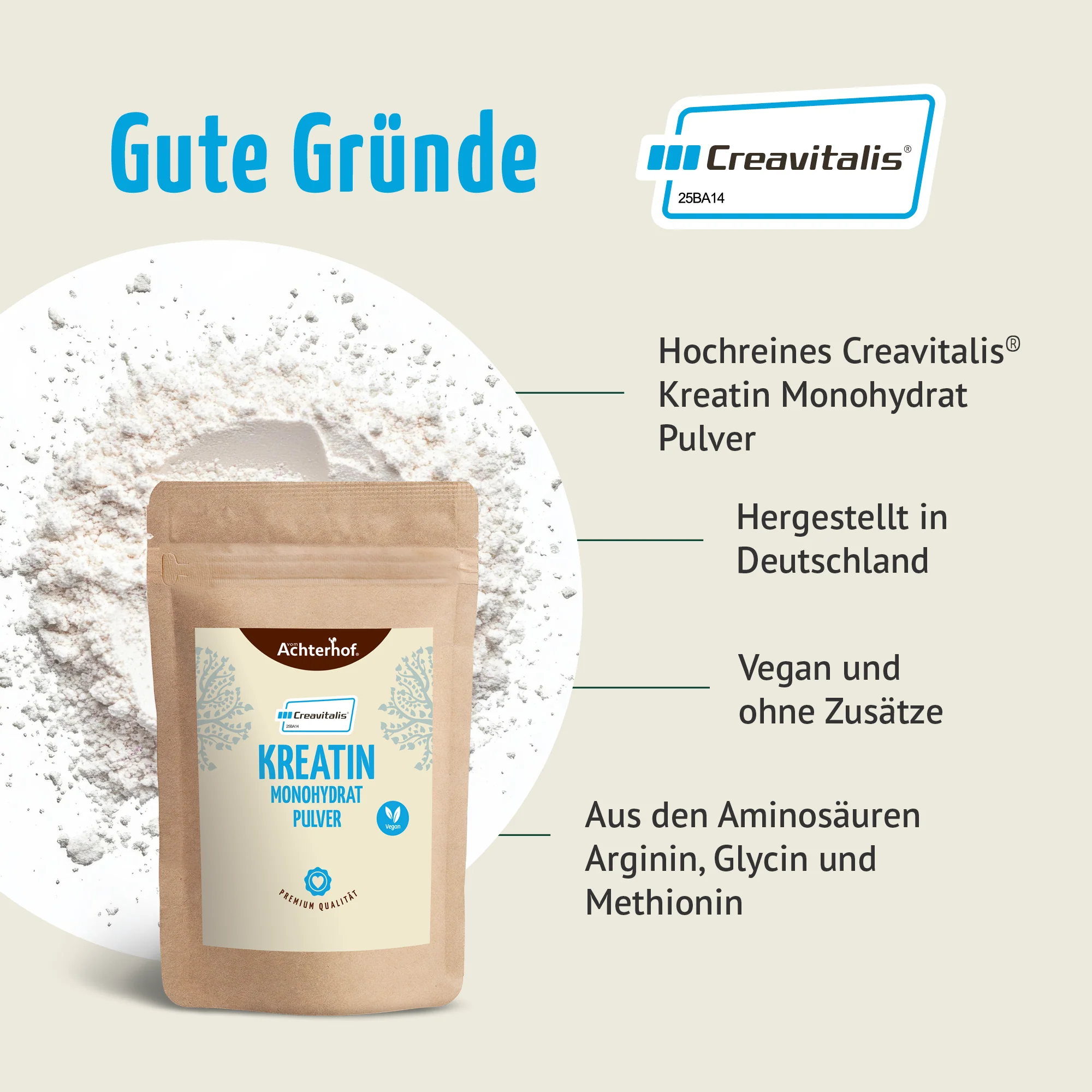 Creavitalis® Kreatin Monohydrat Pulver (500g) - Image 4