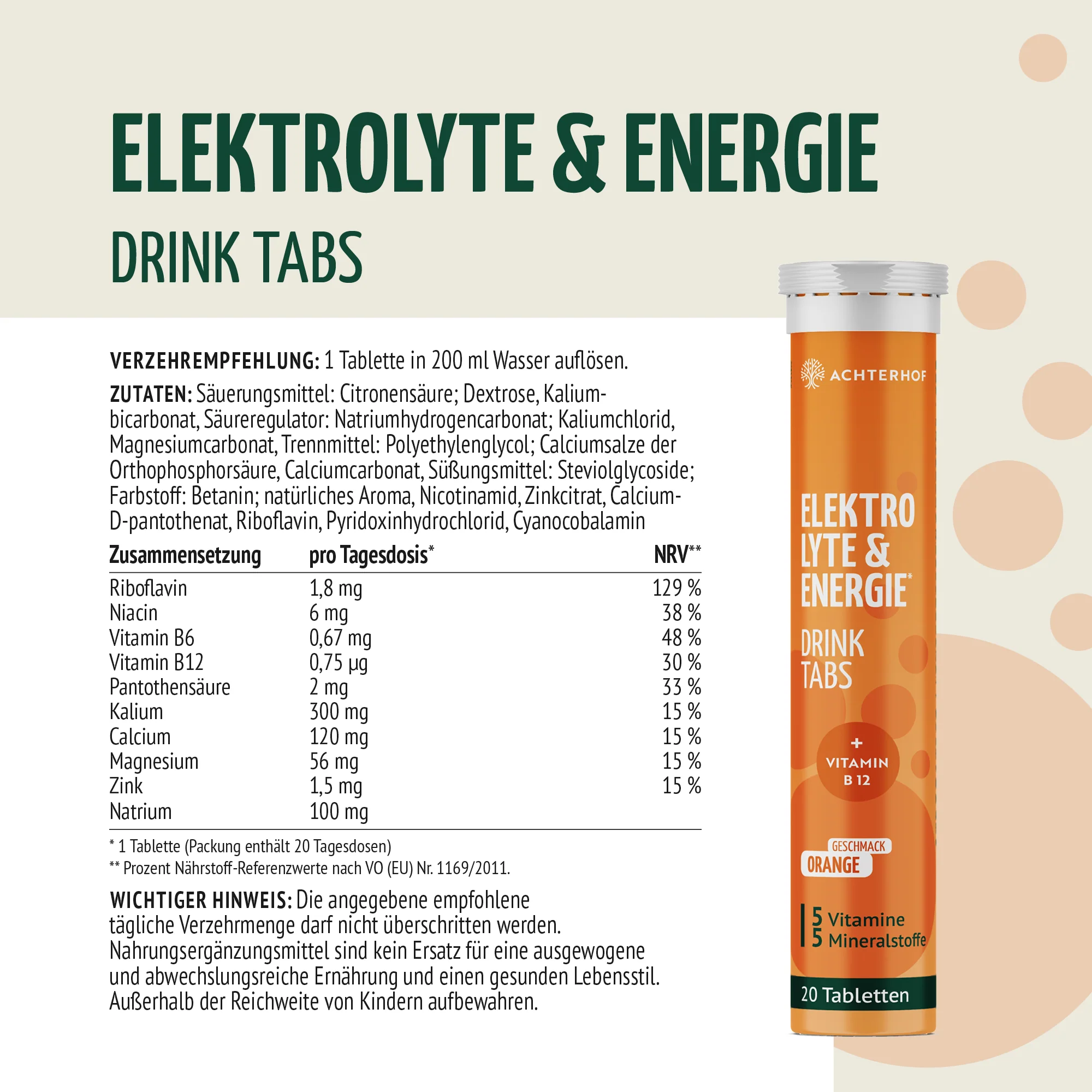 Elektrolyte & Energie Drink Tabs (20 Tabletten) - Image 4