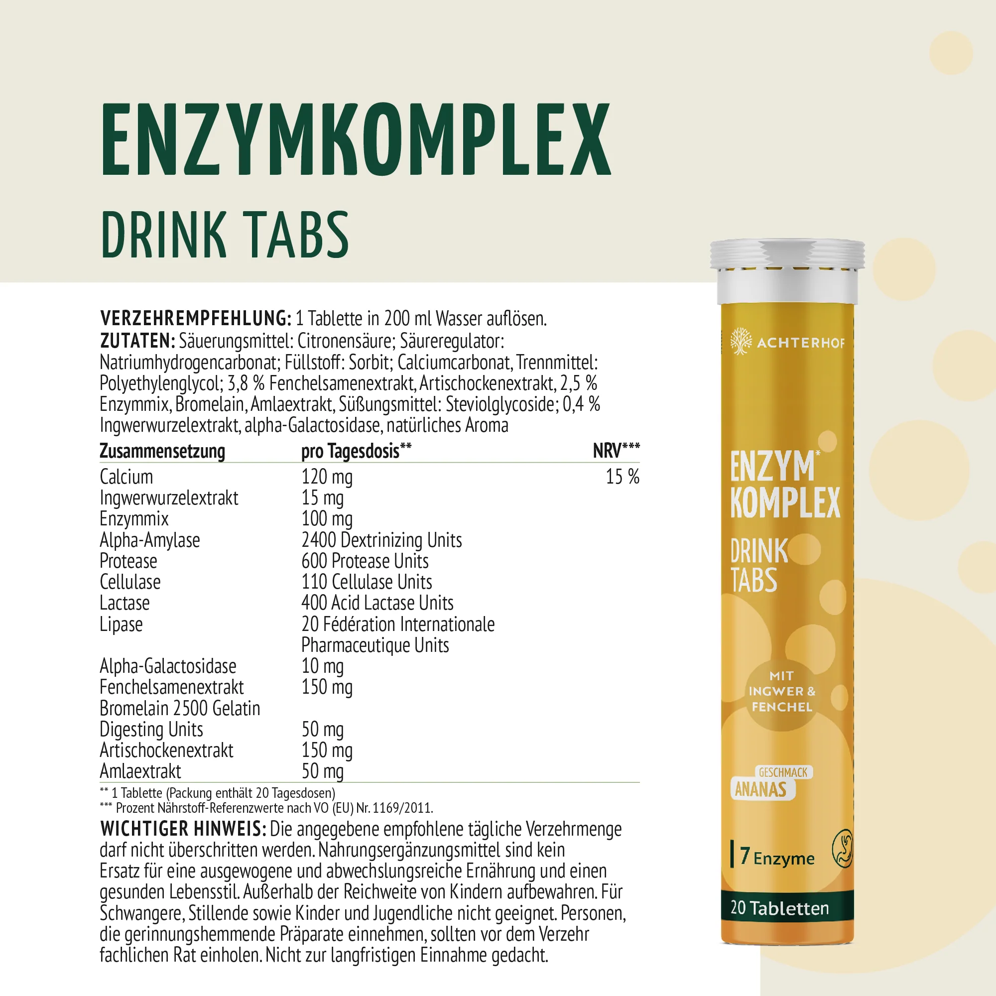 Enzymkomplex Drink Tabs (20 Tabletten) - Image 4