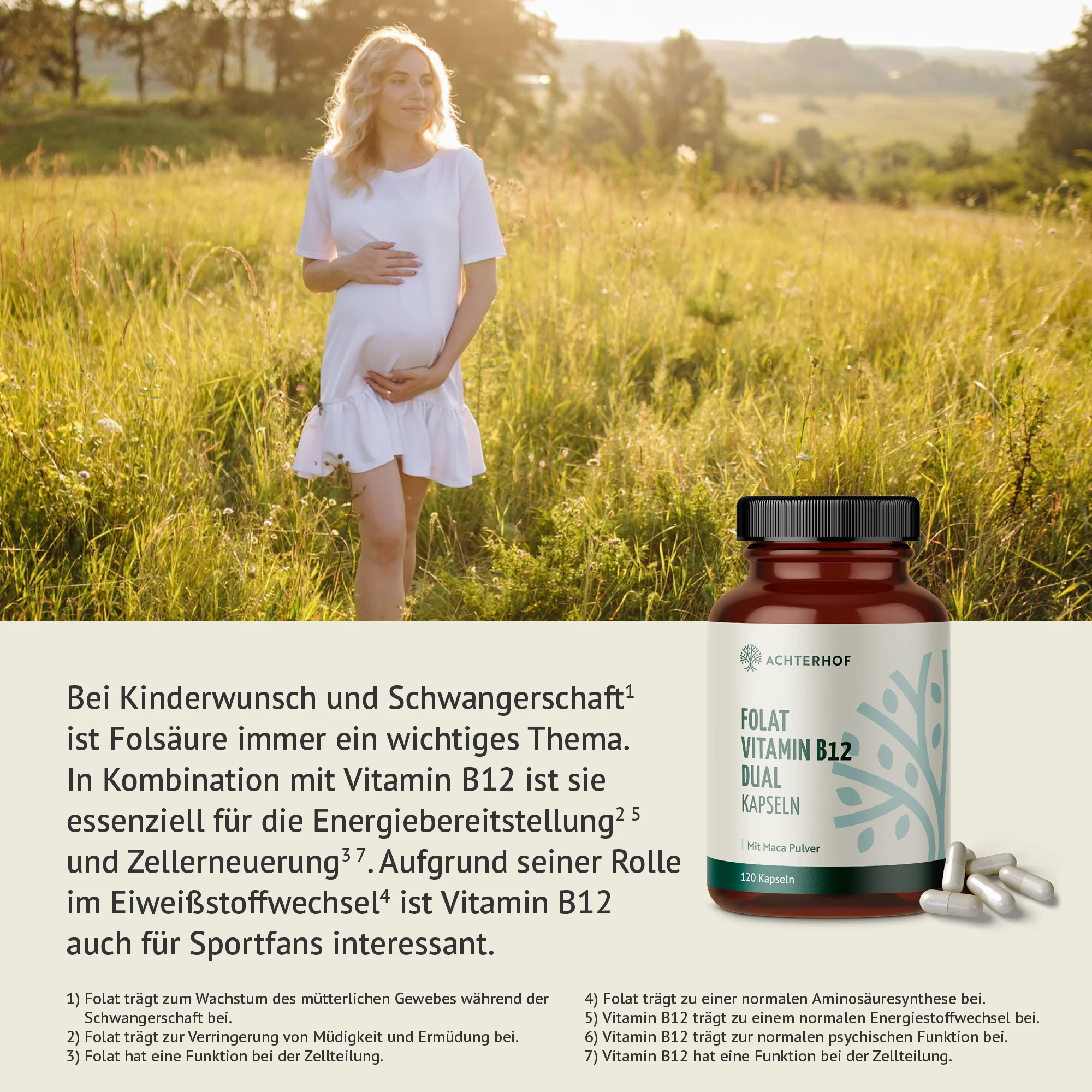 Folat Vitamin B12 Dual Kapseln (120 Kapseln) - Image 3