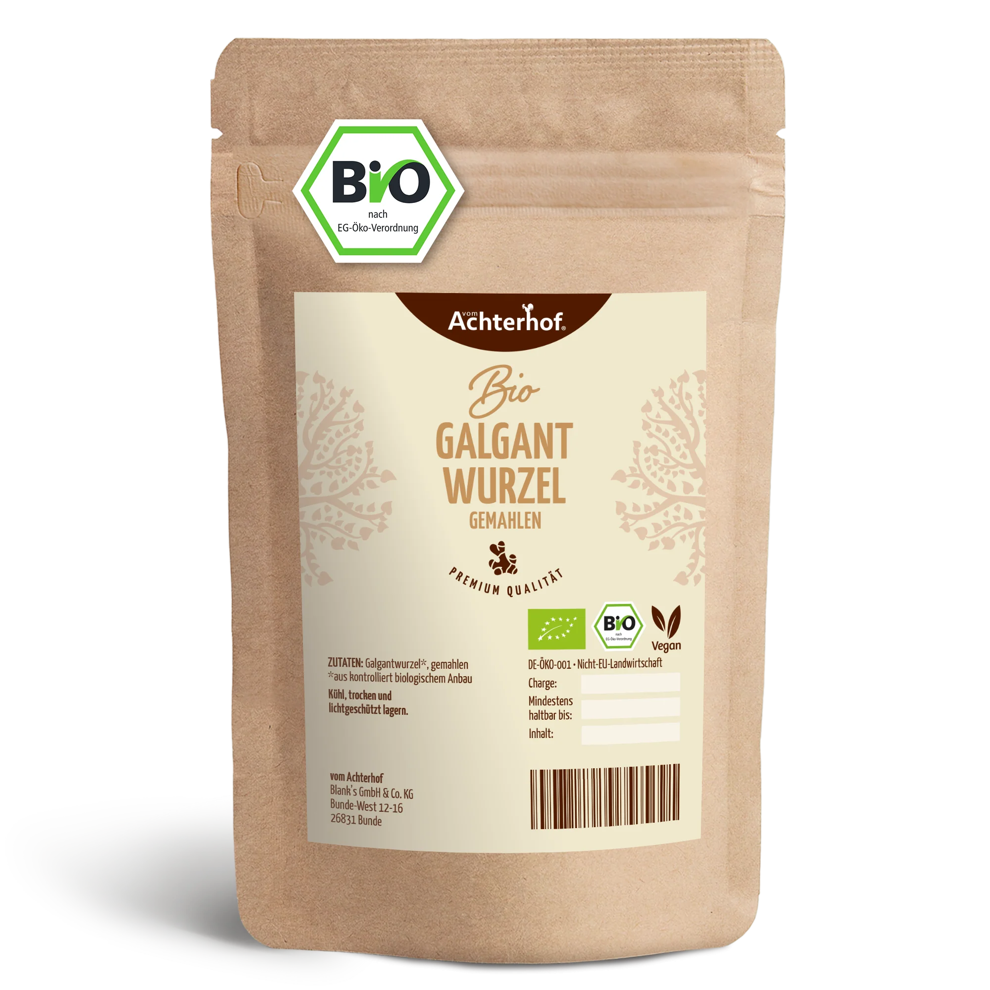 Galgantwurzel Pulver Bio (250g)
