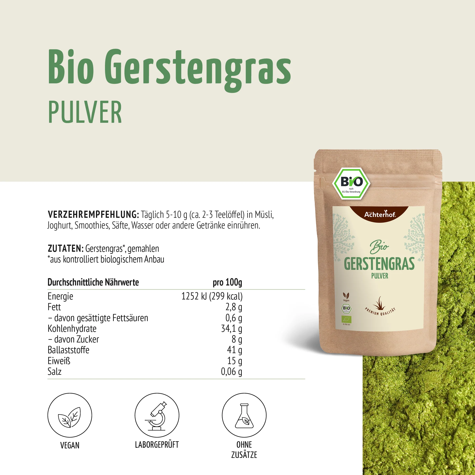 Bio Gerstengras Pulver (150g) - Image 10
