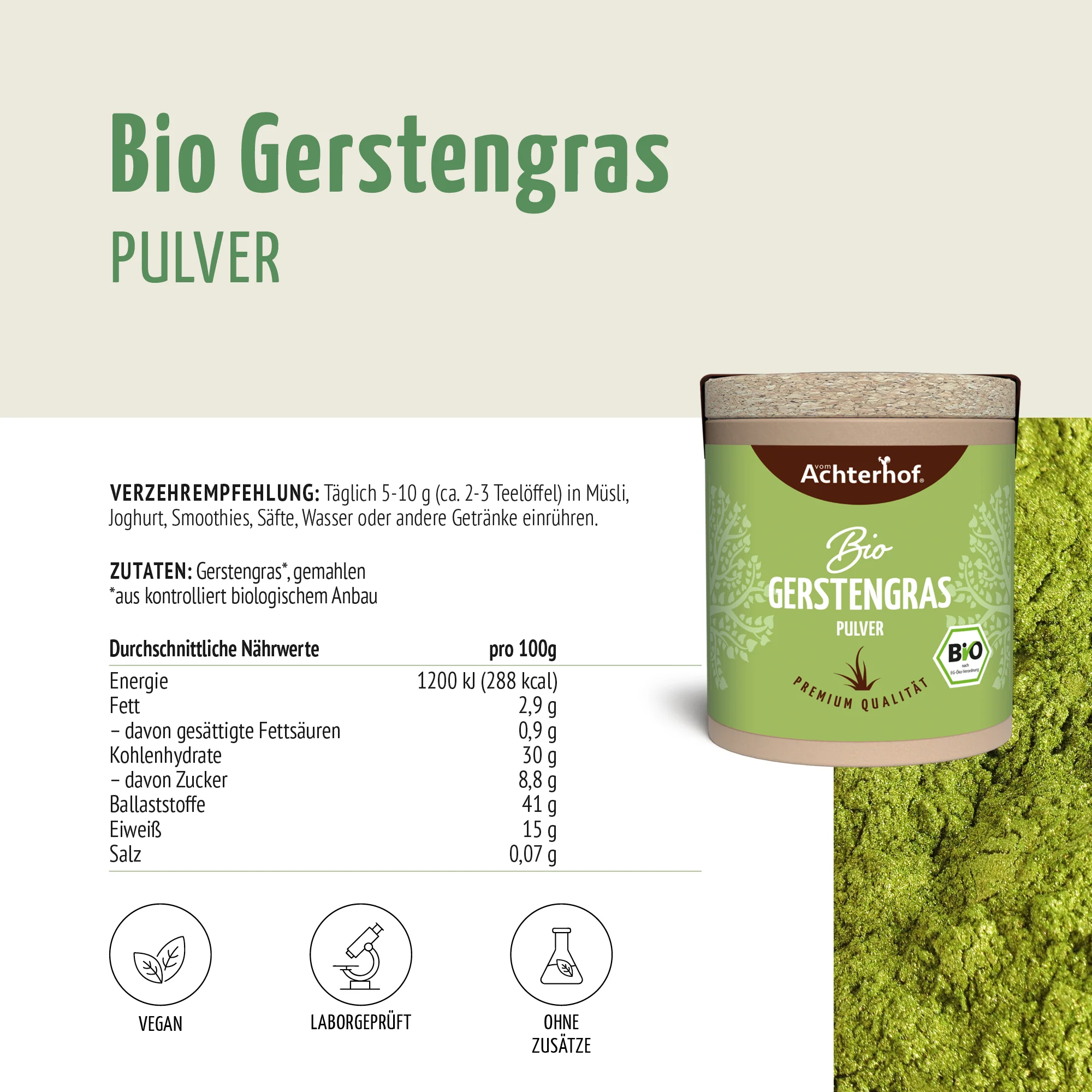 Bio Gerstengras Pulver (40g) - Image 9