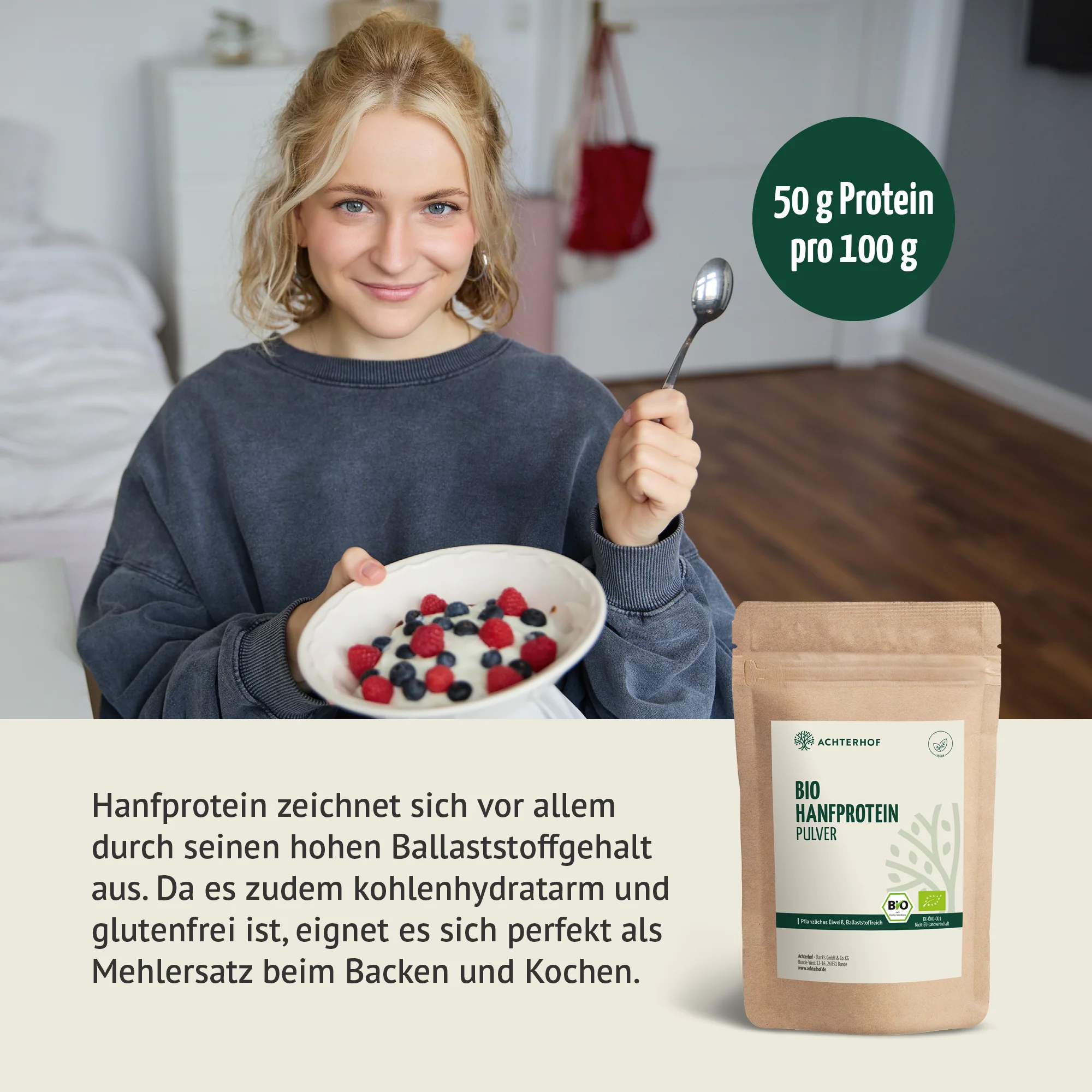 Bio Hanfprotein Pulver (250g) - Image 5